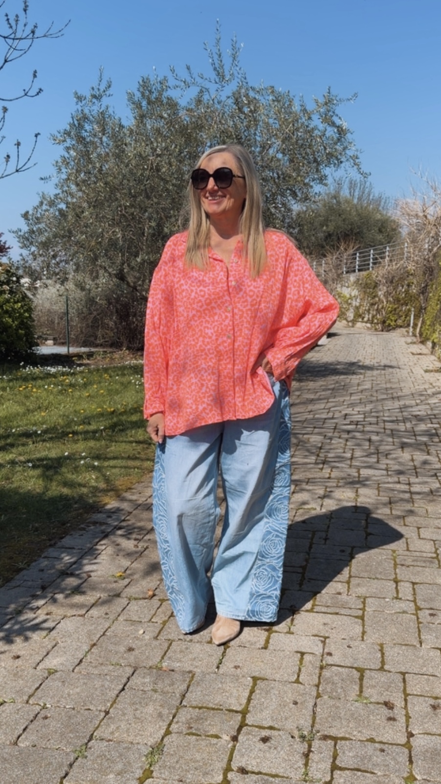 MUSSELIN BLUSE MEGAN LEO KURZ Made in Italy 34-44