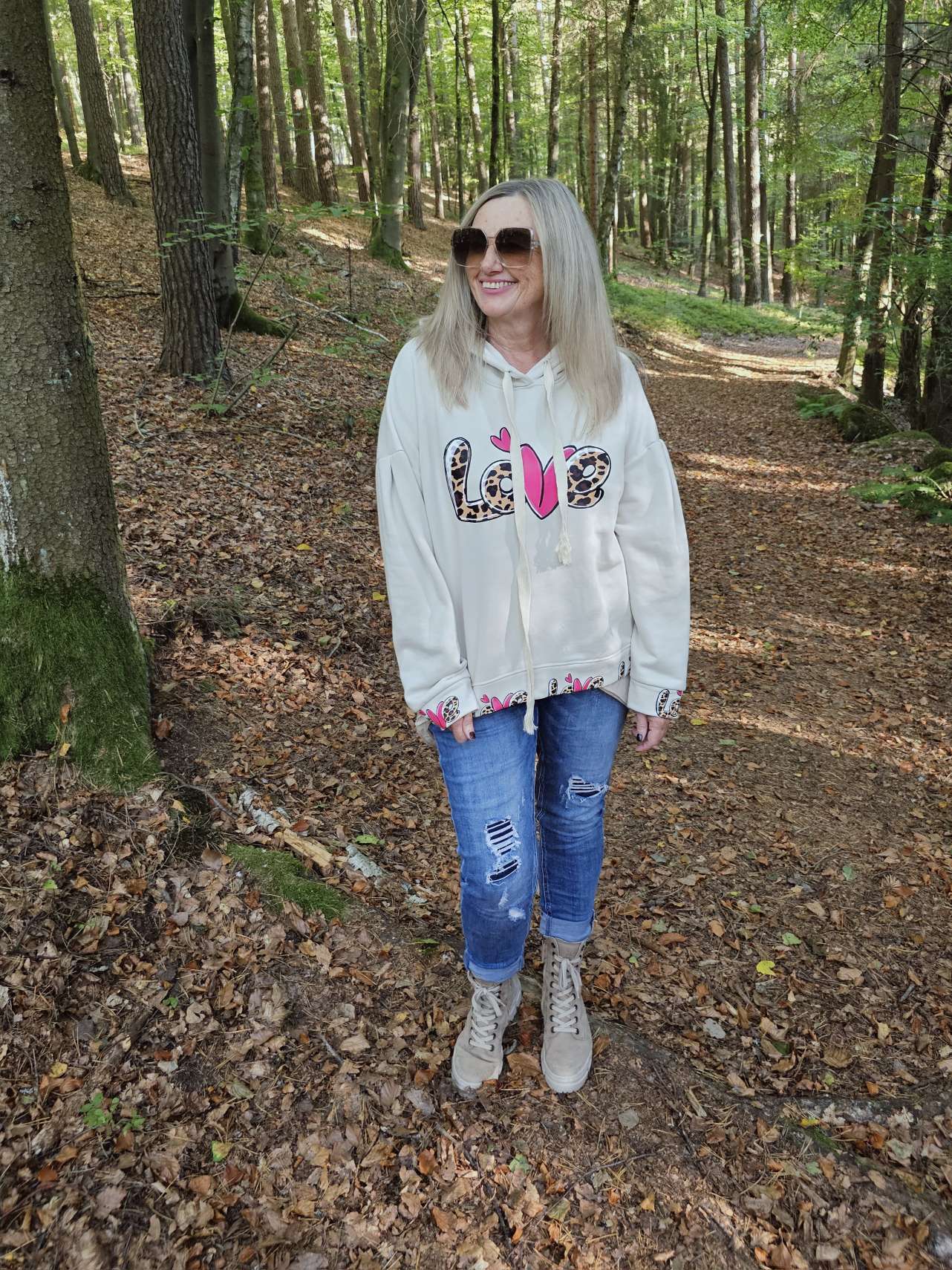 BASIC HOODIE LEOLOVE Beige  34 - 42 Made in Italy