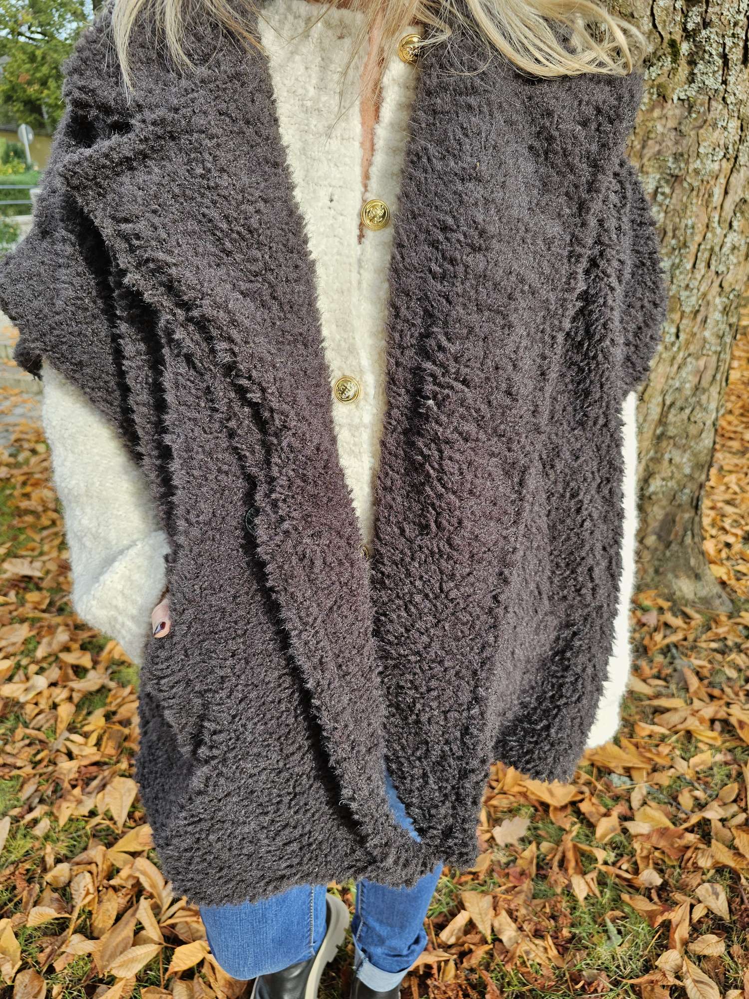 BOUCLE WESTE BERTA Made in Italy 34-48 Mantel Jacke ärmellos COAT BOUCLE WESTE BERTA Made in Italy 34-48 Mantel Jacke ärmellos COAT