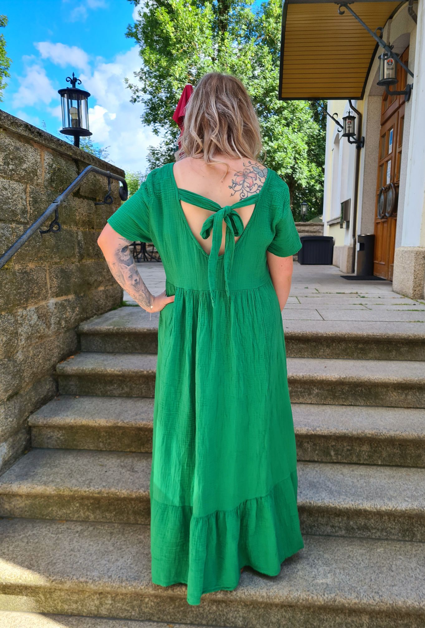MUSSELIN TUNIKA DRESS LARISA GRÜN 34-42 Made in Italy Maxi Kleid Oversize Hängerchen MUSSELIN TUNIKA DRESS LARISA GRÜN 34-42 Made in Italy Maxi Kleid Oversize Hängerchen
