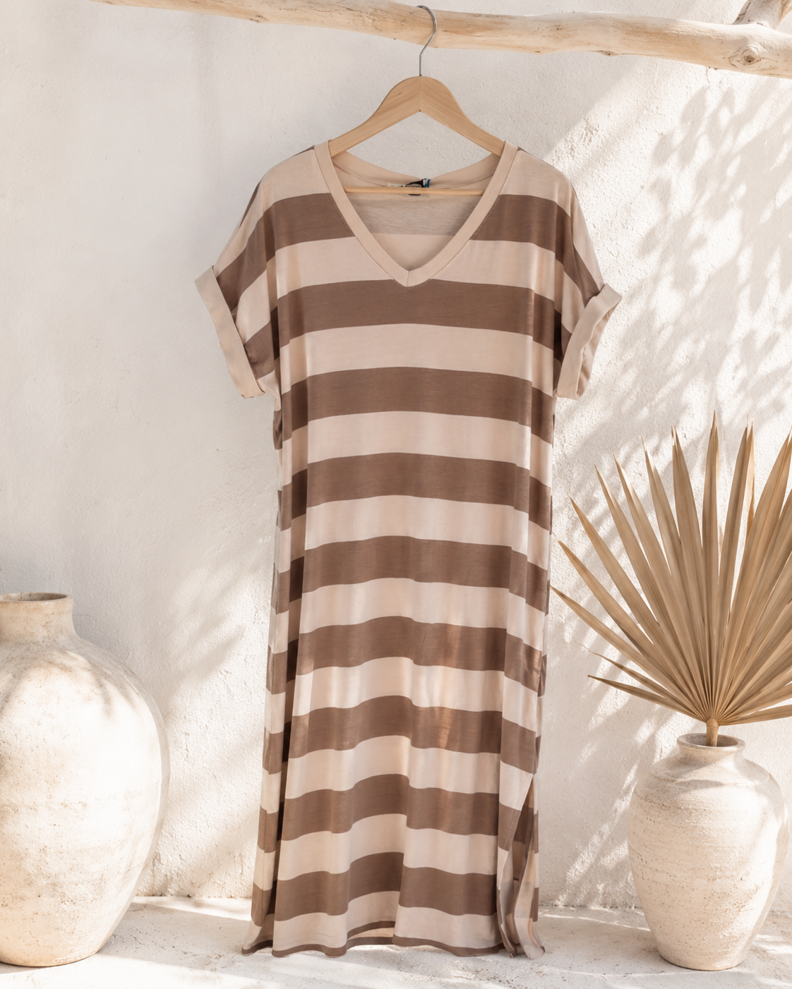 🌸 Shirtkleid „Candy Breeze Stripes – Blockstreifen Made in Italy 34-42