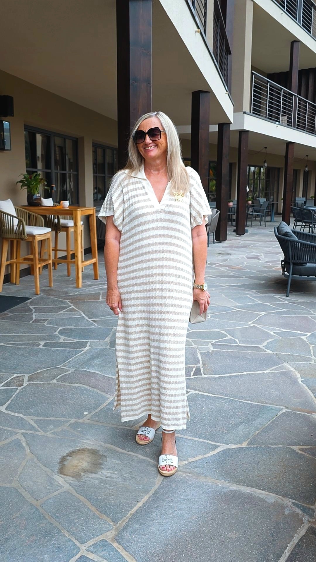 EDLES STRICKKLEID PAGUERA STRIPES Made in Italy 34 - 44 KNIT DRESS Oversize 