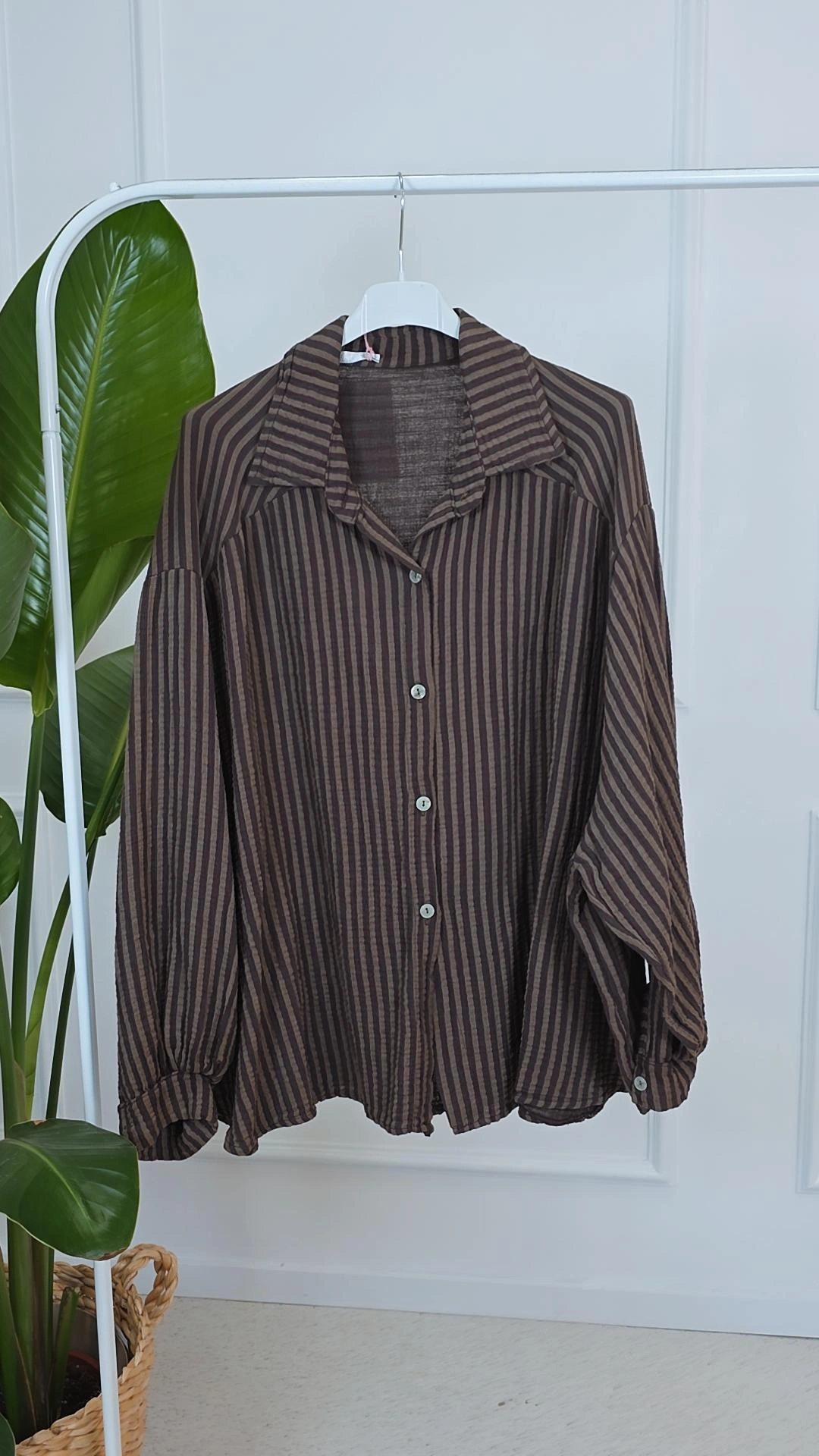 MUSSELIN BLUSE MEGAN STRIPES  KURZ Made in Italy 34-44/46