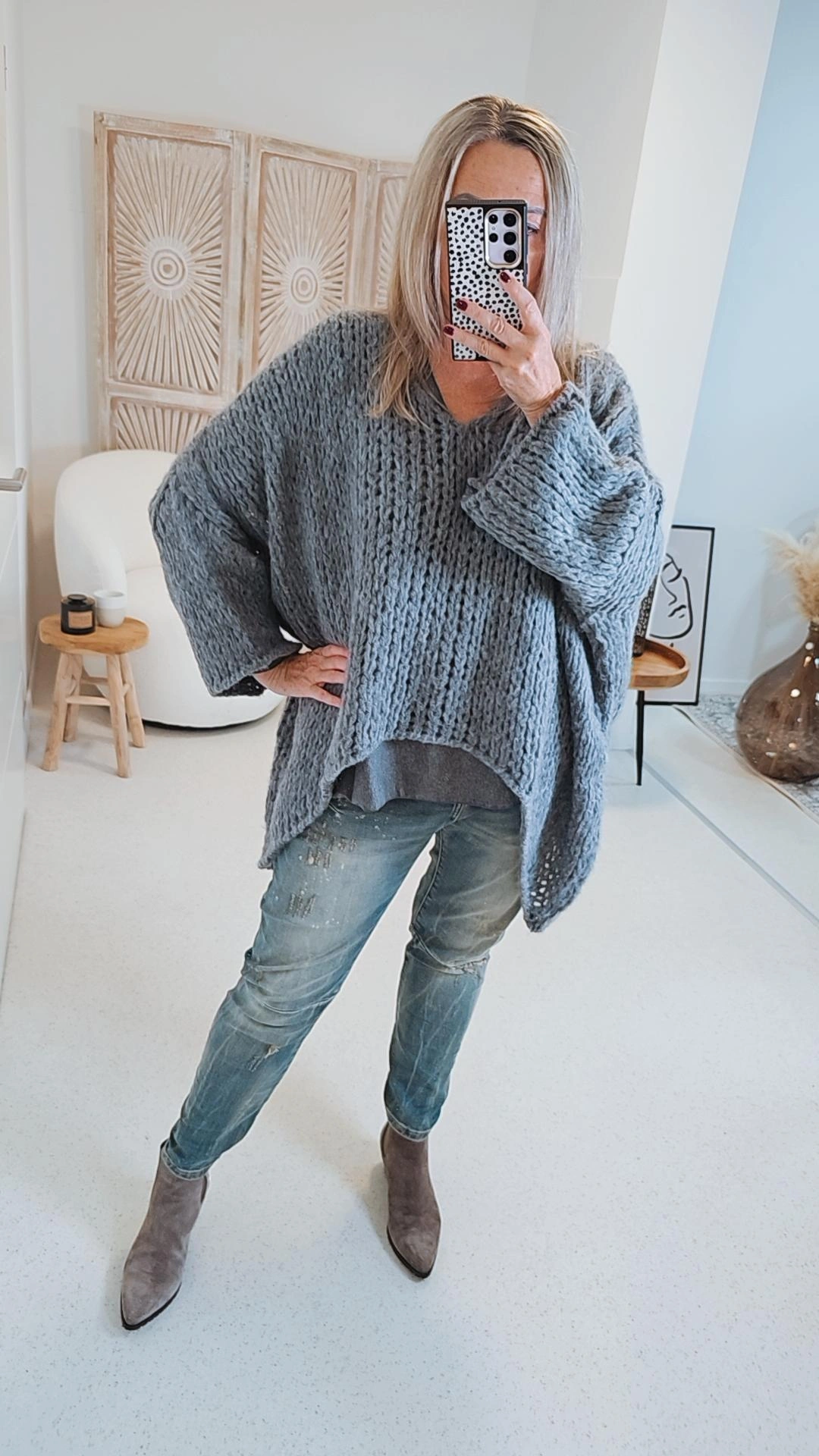 OVERSIZE KNIT SWEATER NALA Made in Italy 34 42 44 Strick Pullover