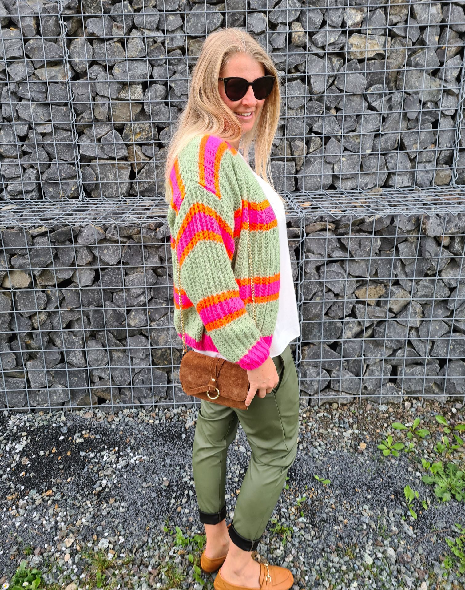 SHORT KNIT CARDIGAN MYKONOS STRIPES BUTTONS LIGHT GRÜN ORANGE PINK kurze Strick Jacke Made in Italy Streifen Knöpfe 34-42 SHORT KNIT CARDIGAN MYKONOS STRIPES BUTTONS LIGHT GRÜN ORANGE PINK kurze Strick Jacke Made in Italy Streifen Knöpfe 34-42