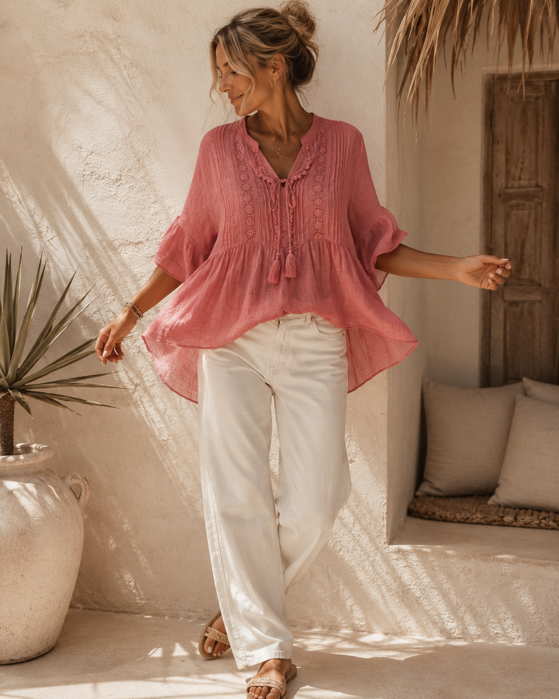 Jeans Neria Weiß Made in Italy