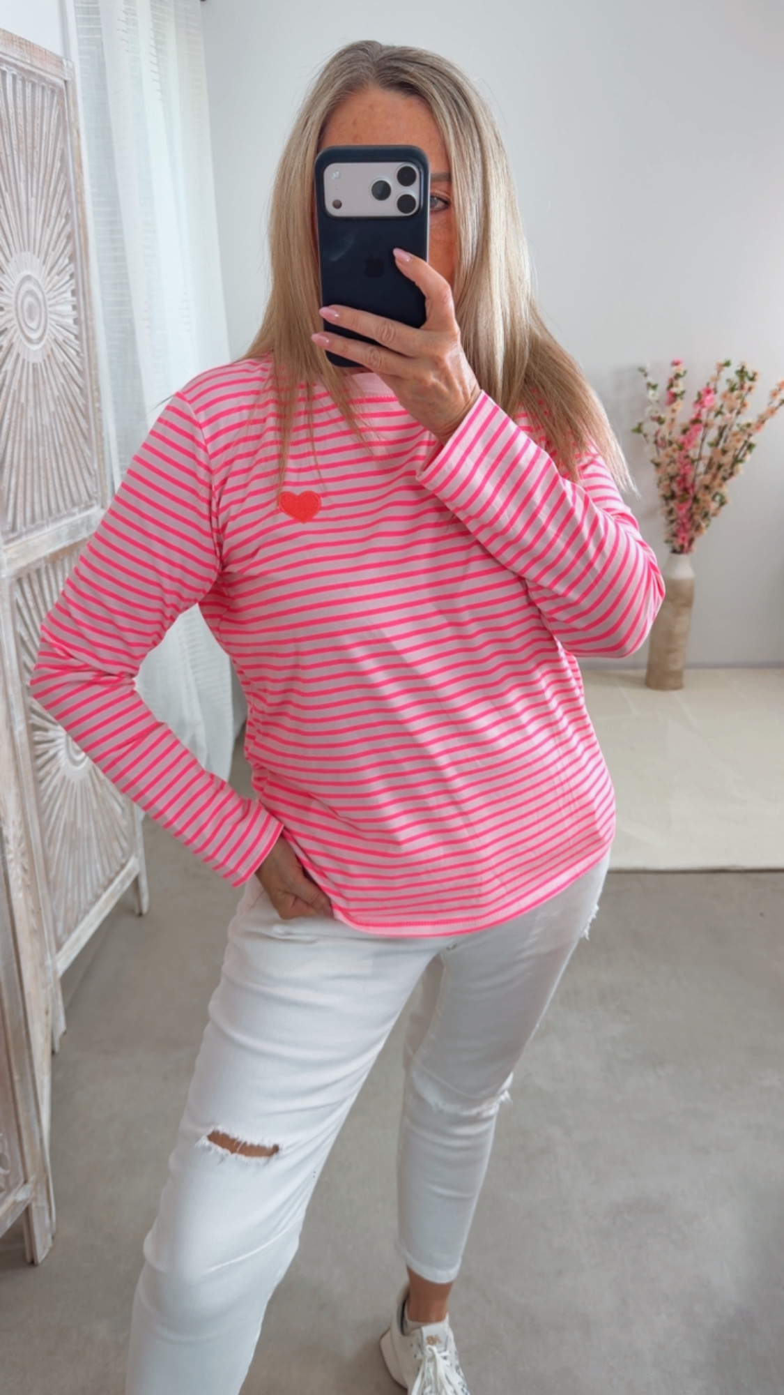 💖🏝️✨ Streifenshirt Langarm Procida Herz 34-40/42