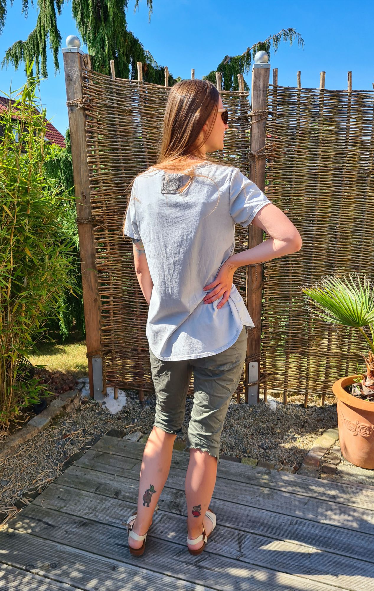 T-SHIRT BLANCO HELLGRAU 34-38/40 Made in Italy Basic Shirt Kurzarm Vintage Look T-SHIRT BLANCO HELLGRAU 34-38/40 Made in Italy Basic Shirt Kurzarm Vintage Look