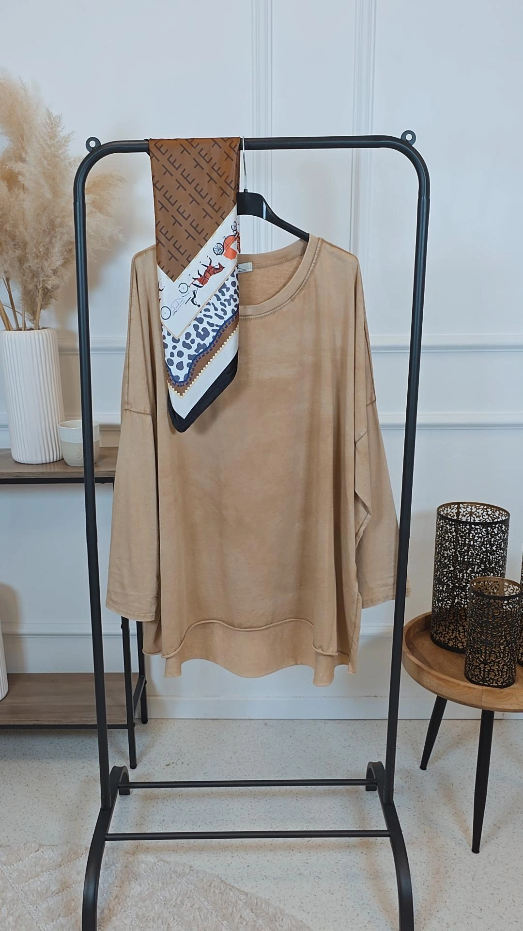 VOKUHILA SHIRT KATJA 34-44/46 Rundhals/Stonewashed Made in Italy