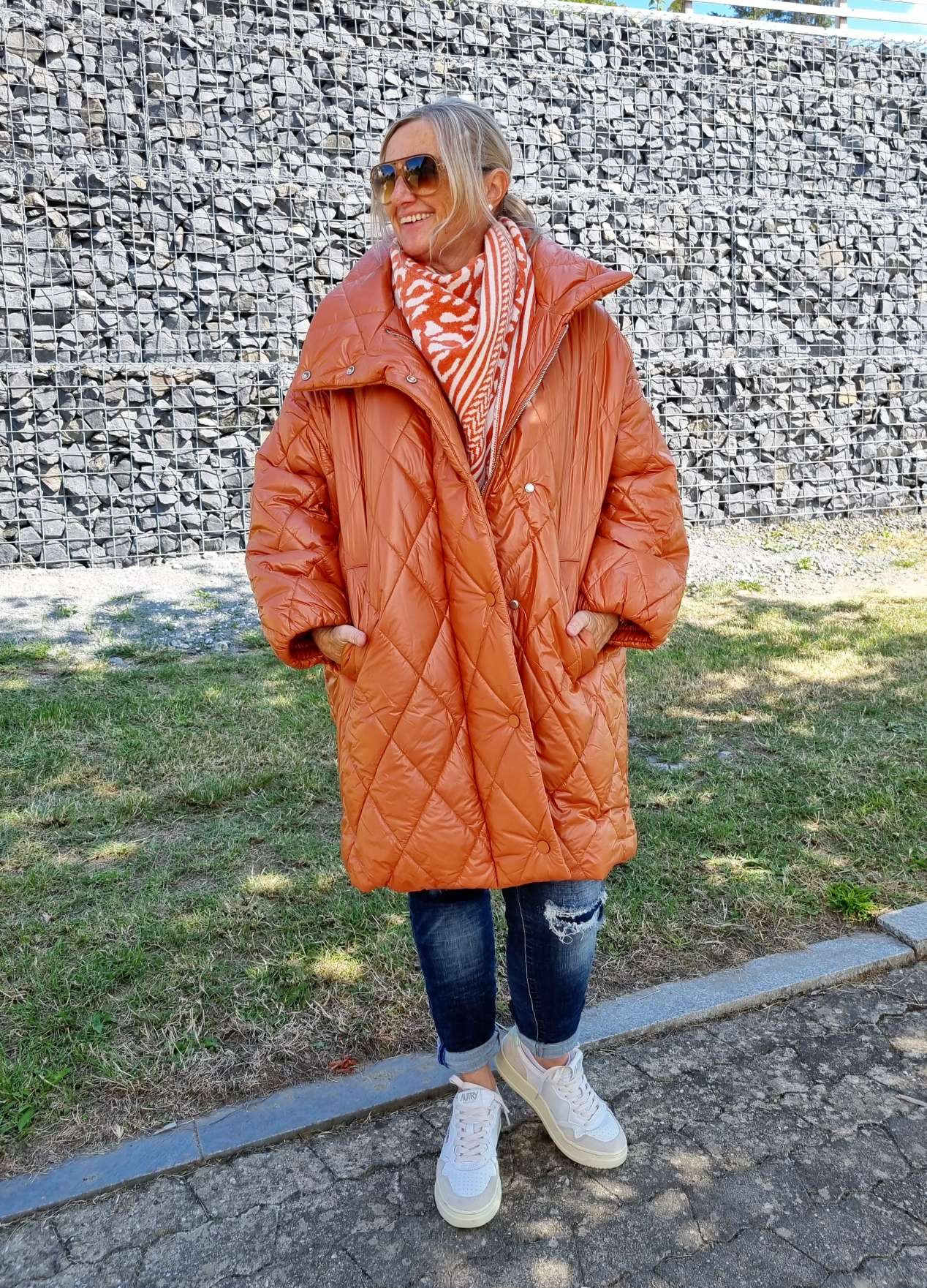 COAT NICOLETTA ROST Oversize Steppjacke lange Jacke Mantel Italy Style M/L COAT NICOLETTA ROST Oversize Steppjacke lange Jacke Mantel Italy Style M/L