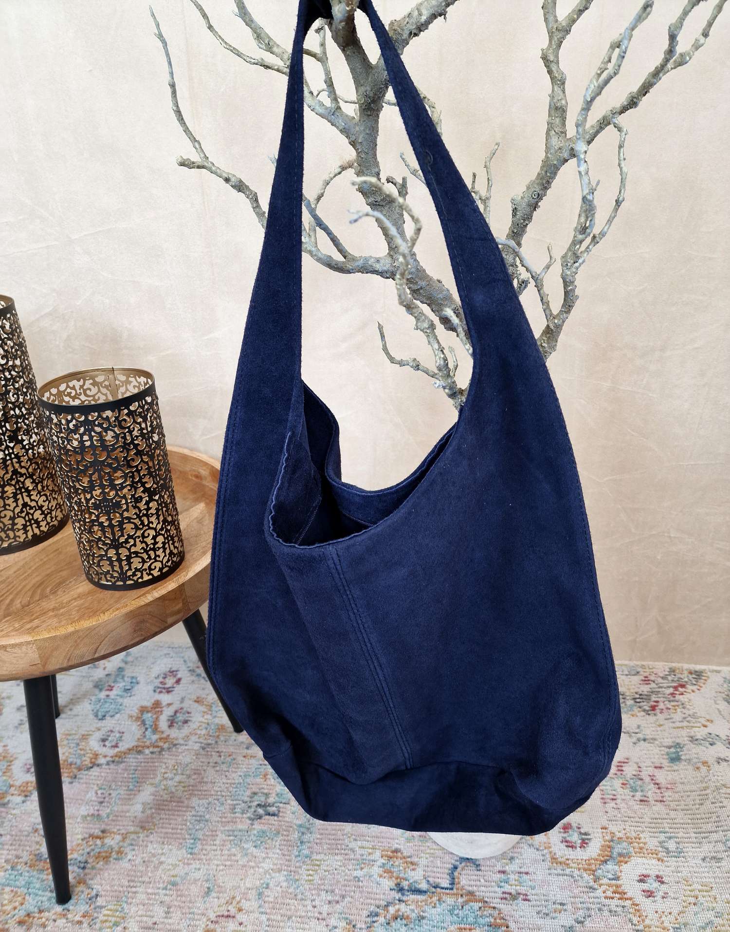WILDLEDER SHOPPER VRONI DUNKELBLAU Made in Italy Leder Tasche versch. Farben WILDLEDER SHOPPER VRONI DUNKELBLAU Made in Italy Leder Tasche versch. Farben