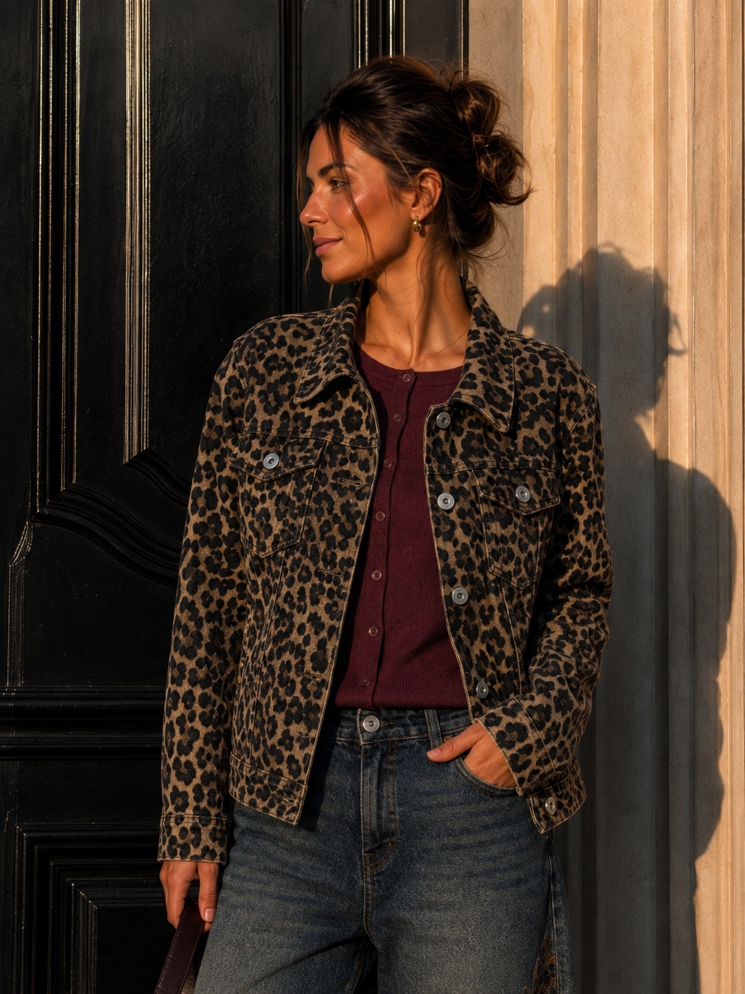 Strickjacke Odina – softer Basic Cardigan mit stoffbezogenen Knöpfen Made in Italy 34-40/42