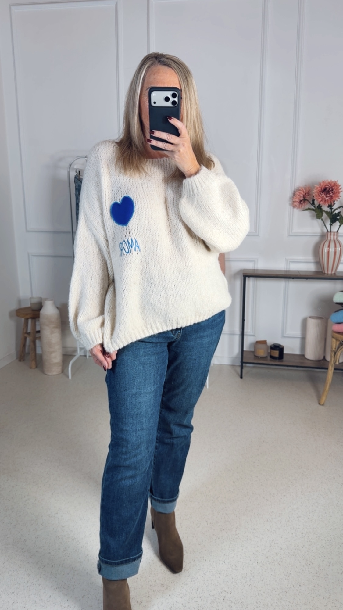 BASIC KNIT SWEATER MARIANNE HERZ Made in Italy 34- 44 PULLOVER STRICKPULLOVER