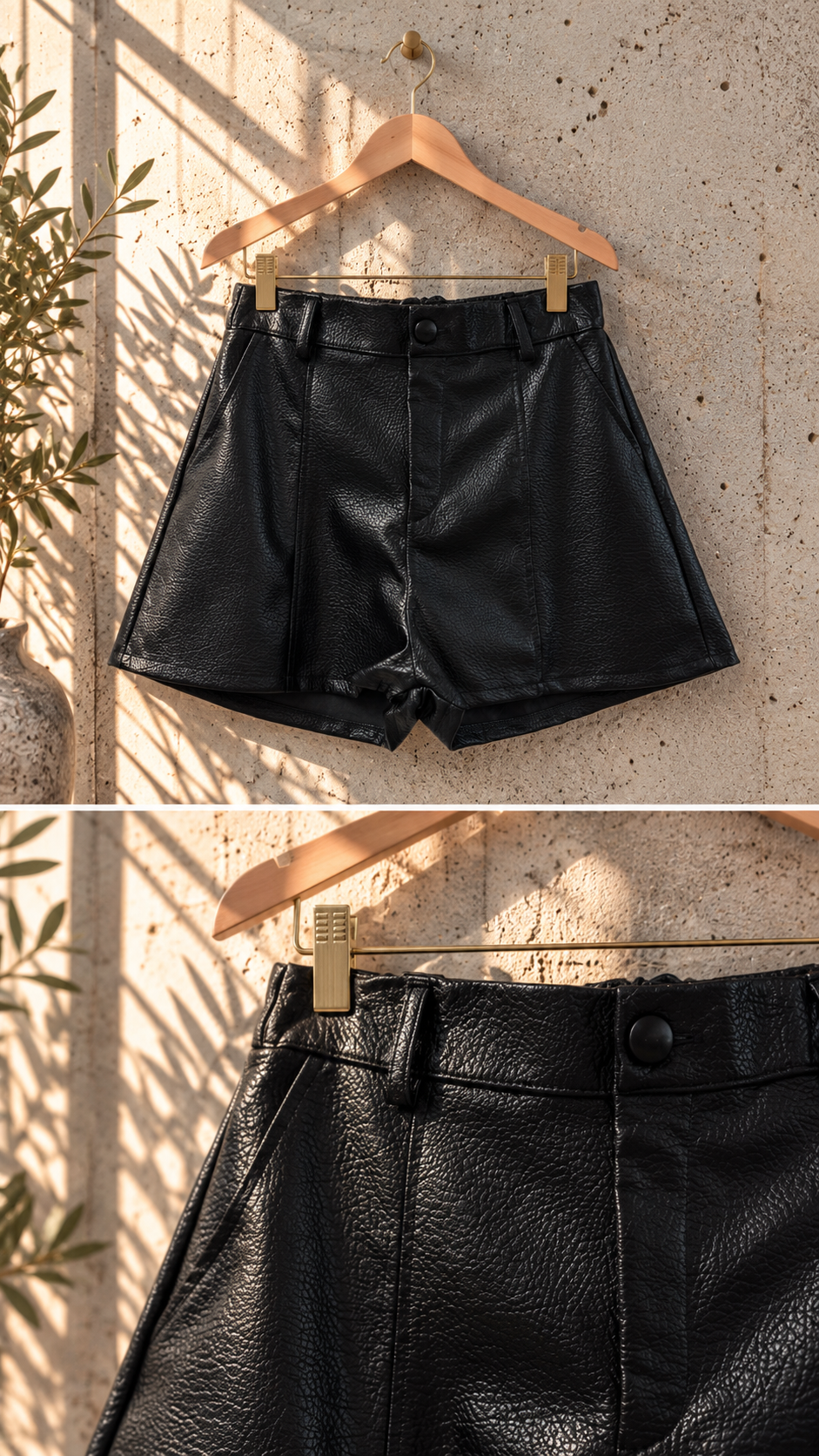 HO0116 – Trend Shorts in Lederoptik | Made in Italy Gr. 34-42/44