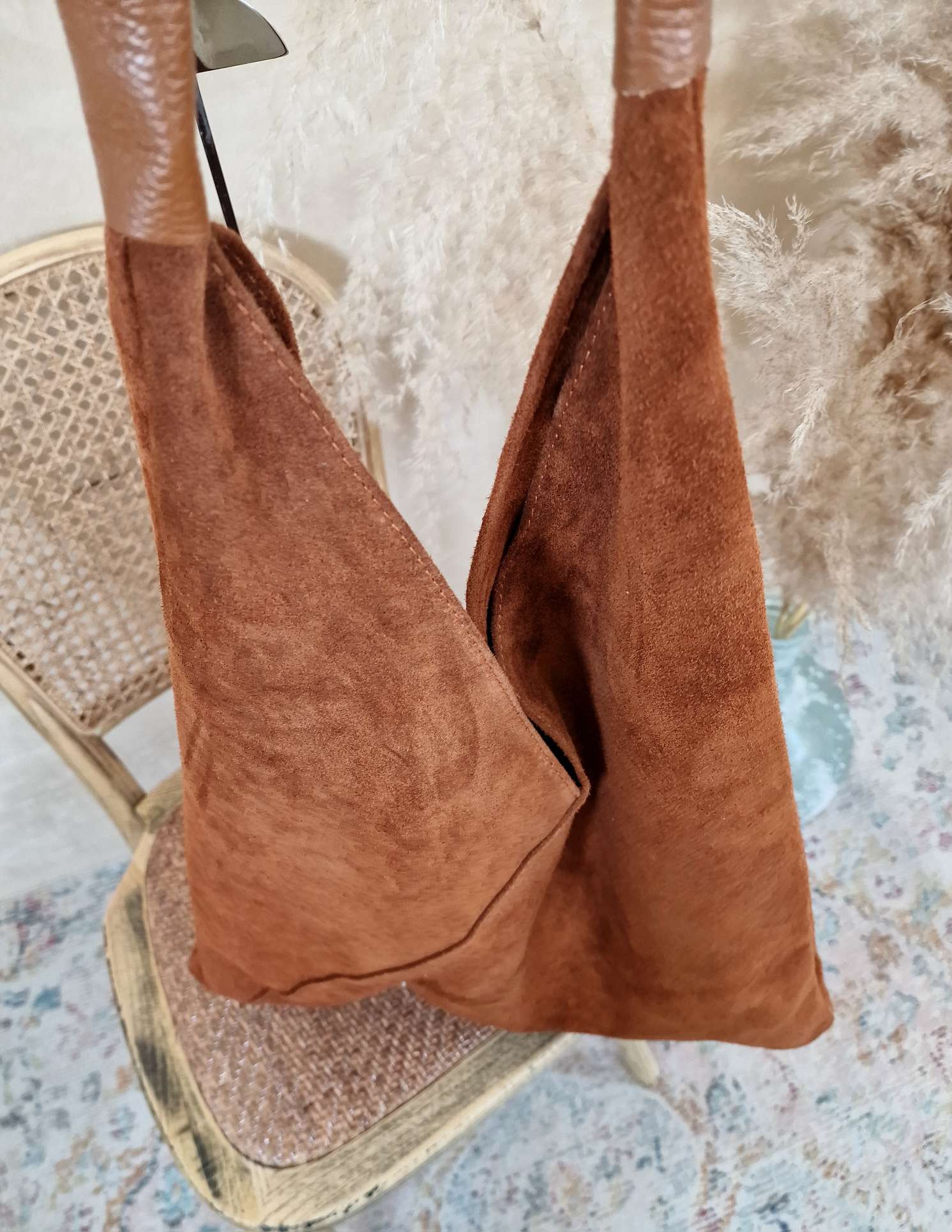WILDLEDER SHOPPER RENATE COGNAC Made in Italy Leder Tasche Shopping Bag versch. Farben WILDLEDER SHOPPER RENATE COGNAC Made in Italy Leder Tasche Shopping Bag versch. Farben