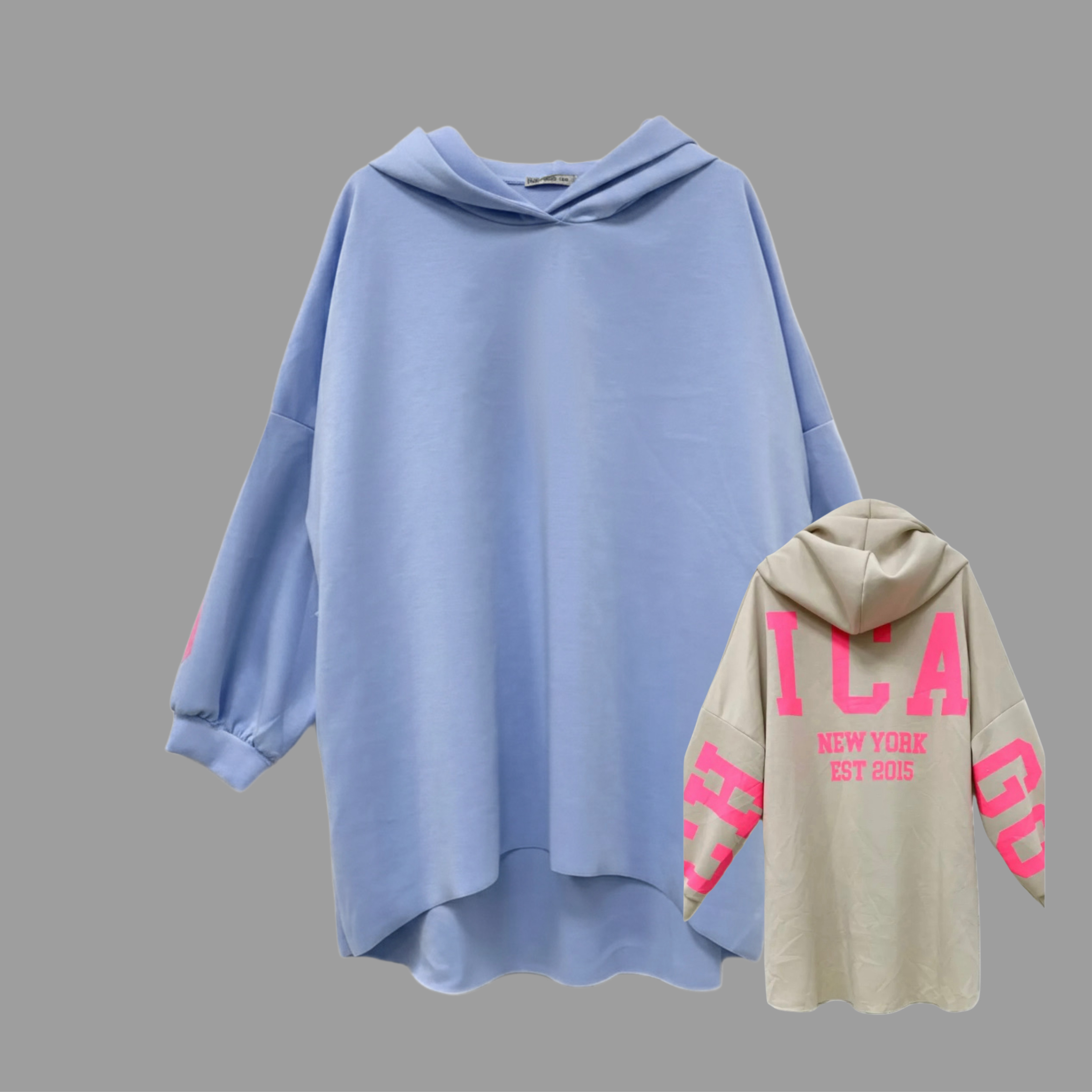 Hoodie „Chicago“ – Trendiger Statement-Look im Fokuhila-Style Kopie