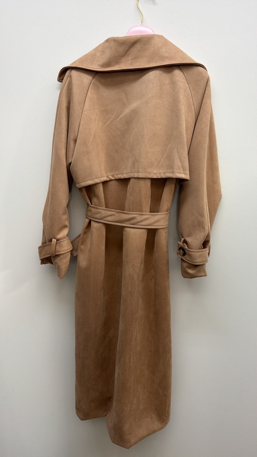 Tansania – Trenchcoat Mantel in Velourleder-Optik mit Leo-Futter | Made in Italy