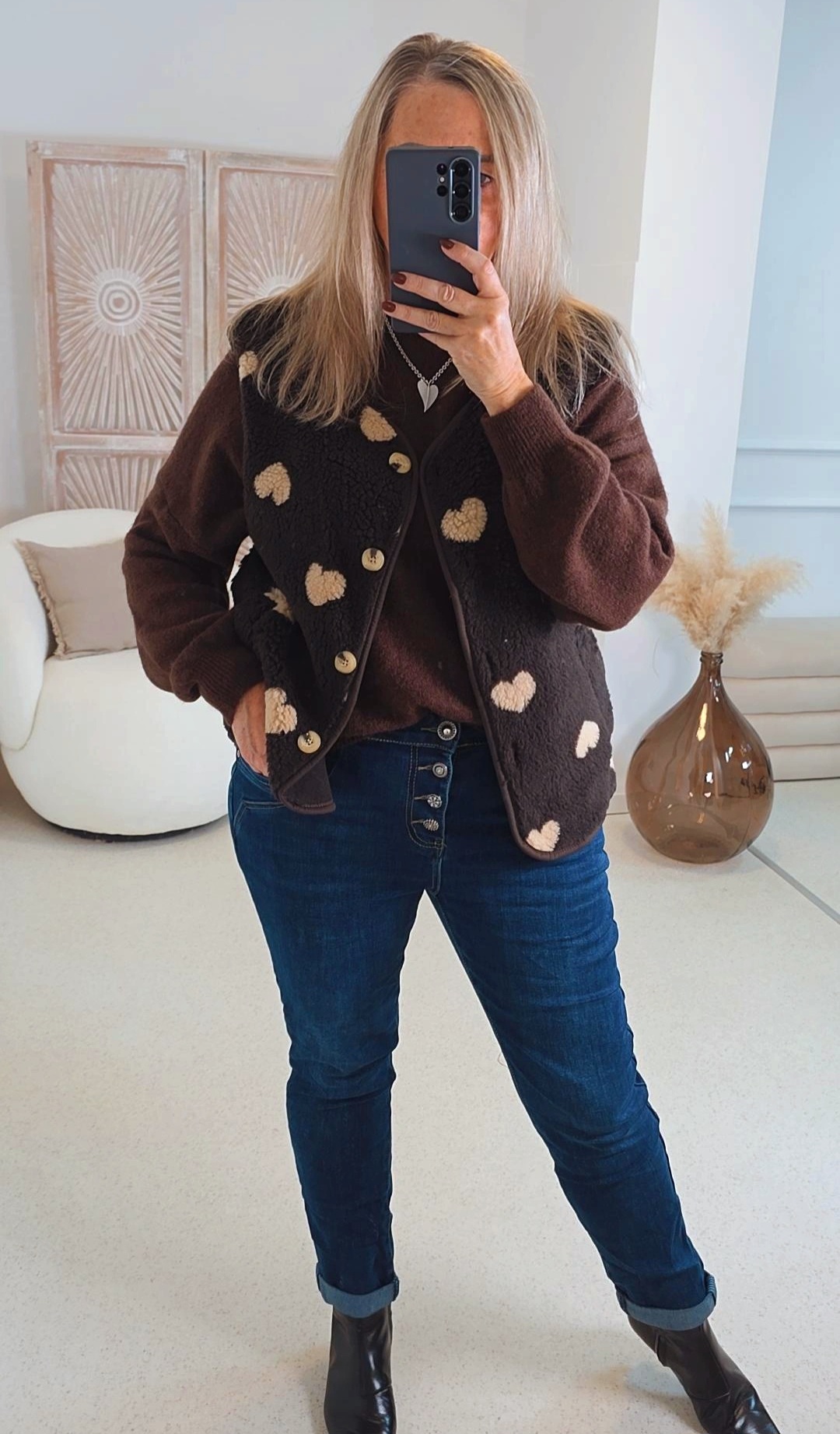 TRENDIGE TEDDY WESTE CLAUDIA SMALL HEART Made in Italy 34-42