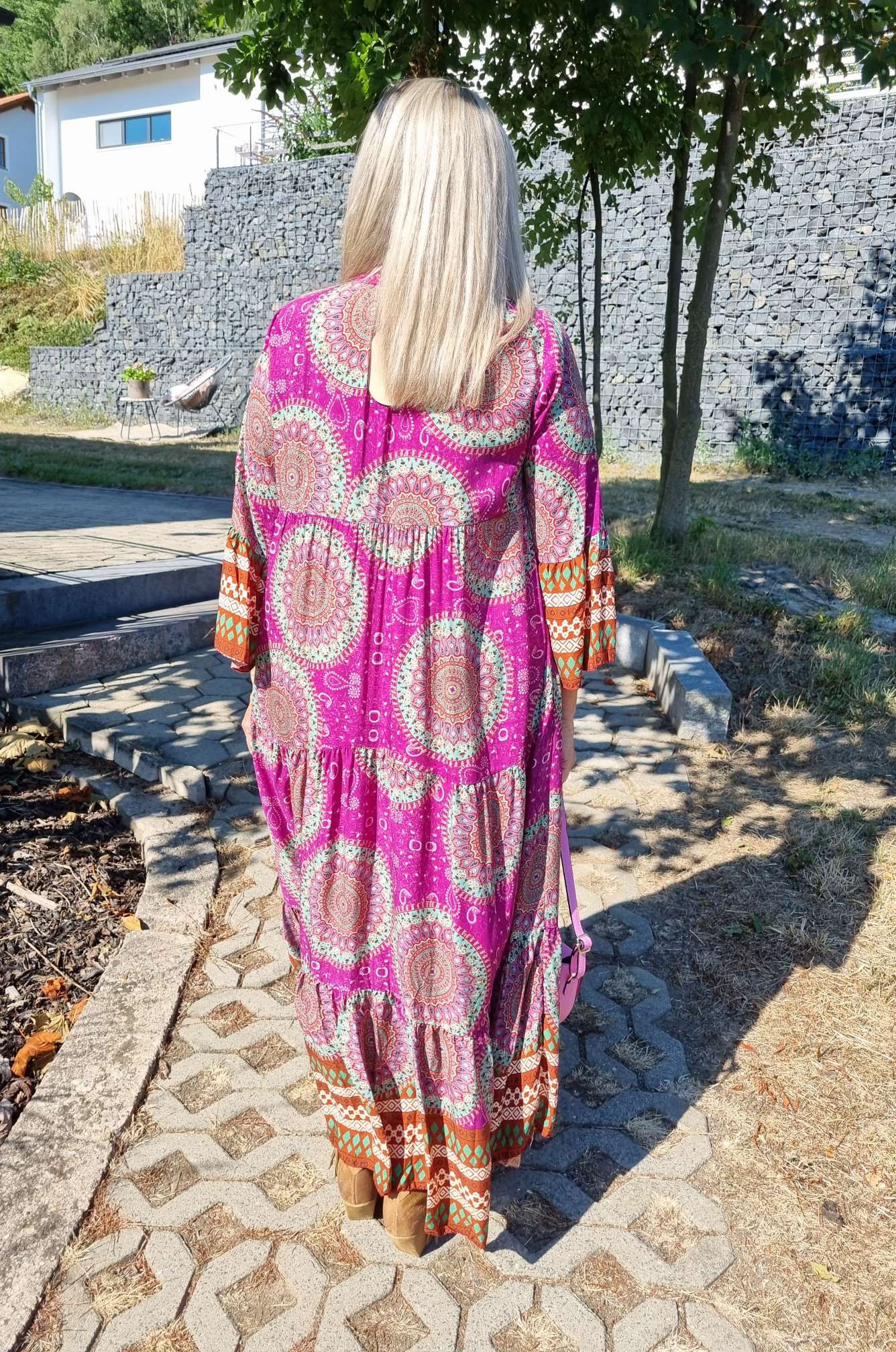 MAXI TUNIKA DRESS MICAELA PINK 34-42 Made in Italy langes Kleid Hängerchen Tunikakleid MAXI TUNIKA DRESS MICAELA PINK 34-42 Made in Italy langes Kleid Hängerchen Tunikakleid