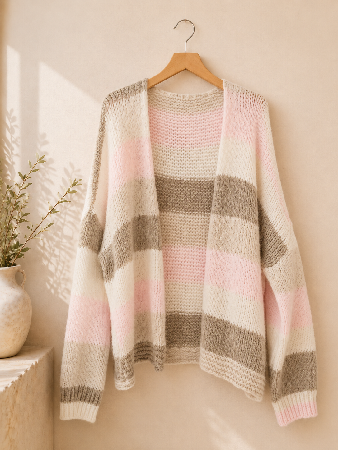 Cardigan mit Blockstreifen Strickjacke I SJ0035 I Made in Italy 34-44