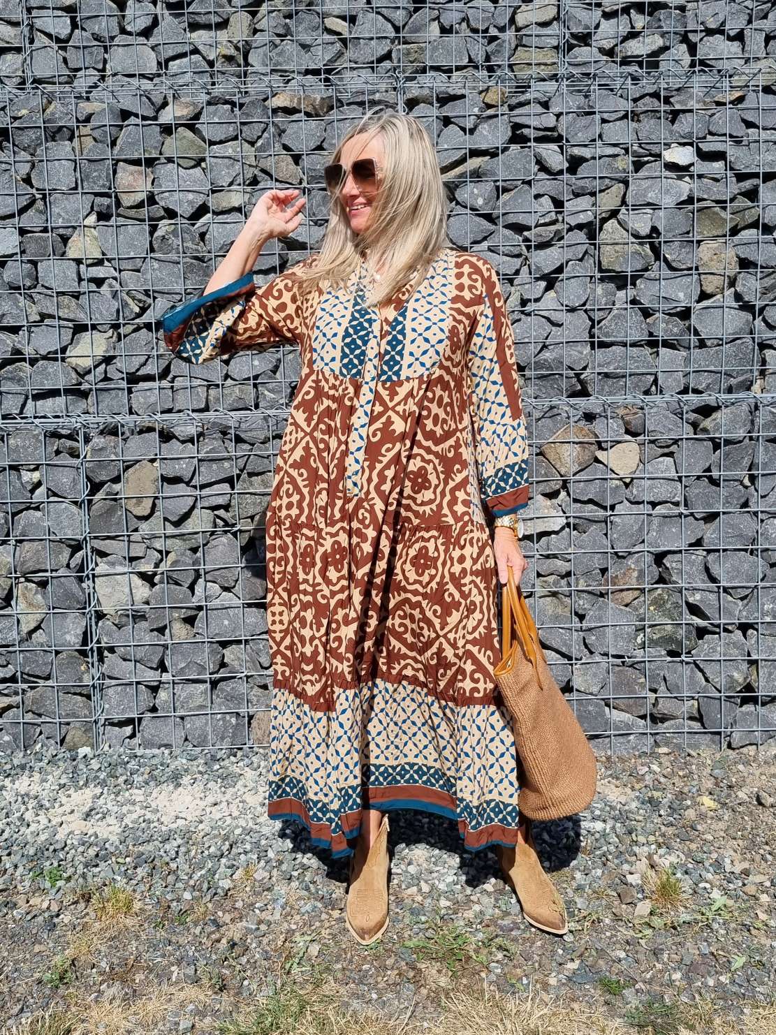 MAXI TUNIKA DRESS IRINA BRAUN 34-42 Made in Italy langes Kleid Hängerchen Tunikakleid MAXI TUNIKA DRESS IRINA BRAUN 34-42 Made in Italy langes Kleid Hängerchen Tunikakleid