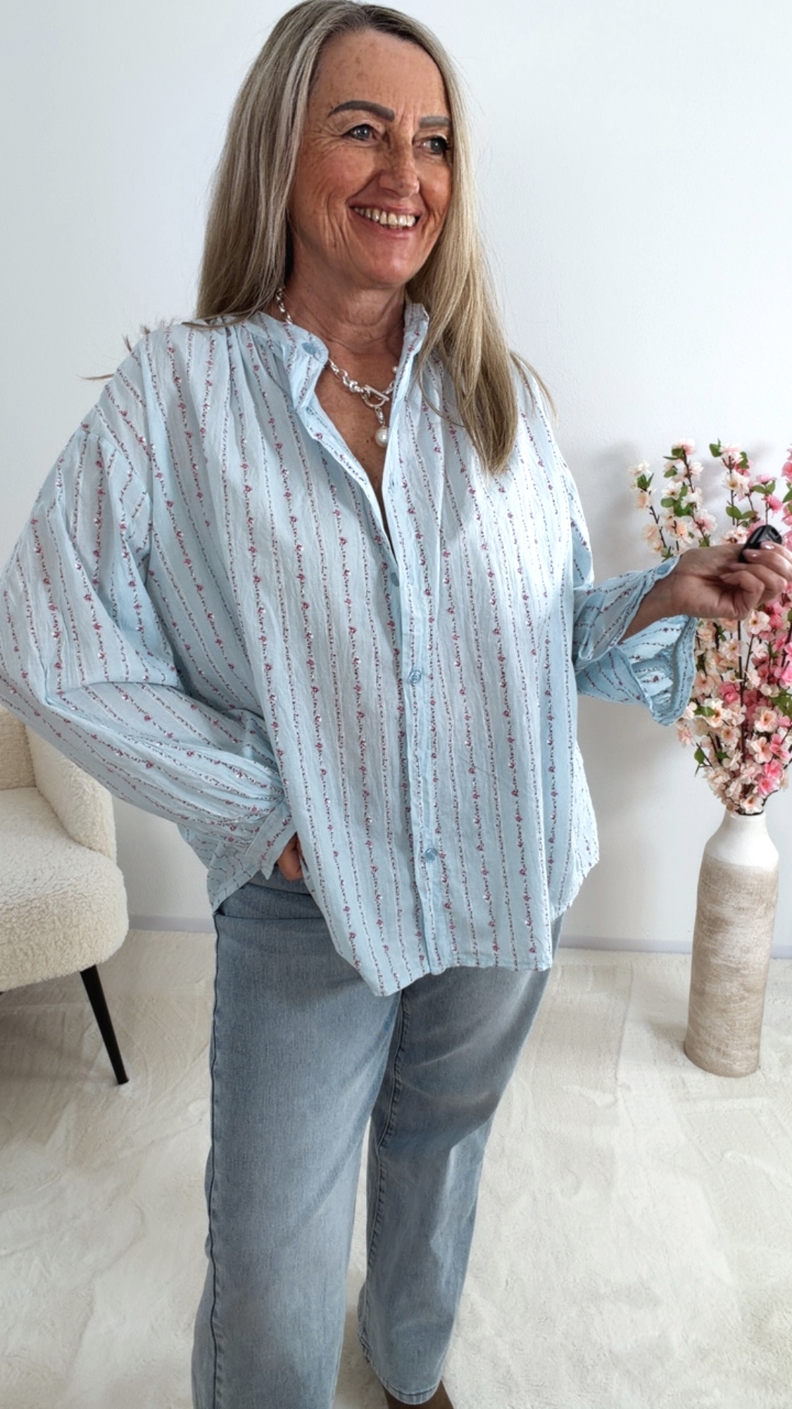 🌸✨Bluse Blumen Korsika Made in Italy 36 - 42/44🌸✨