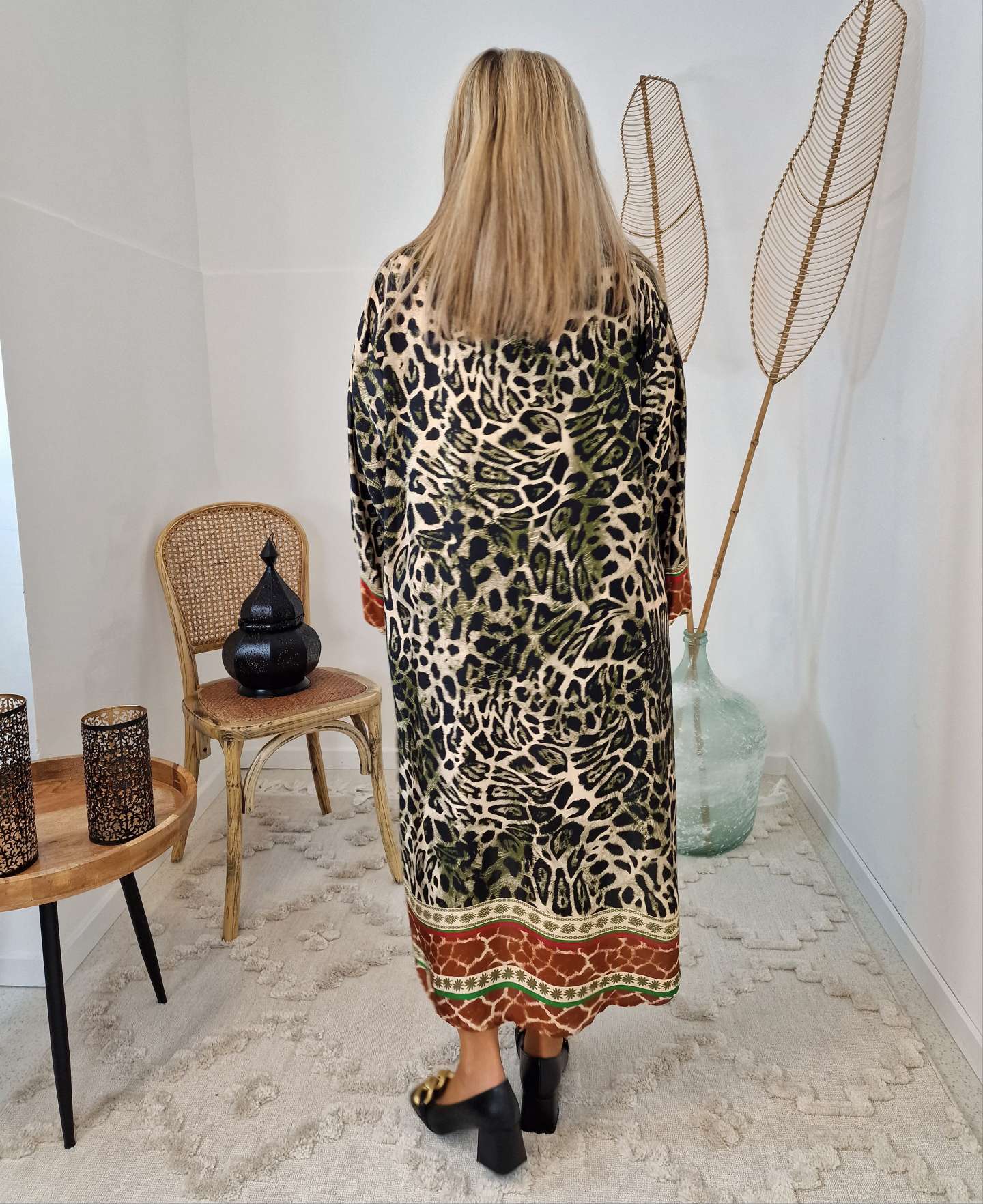 BLUSEN KLEID LUISE KHAKI langes Seiden Kleid Dress Longbluse Made in Italy 34-42 BLUSEN KLEID LUISE KHAKI langes Seiden Kleid Dress Longbluse Made in Italy 34-42
