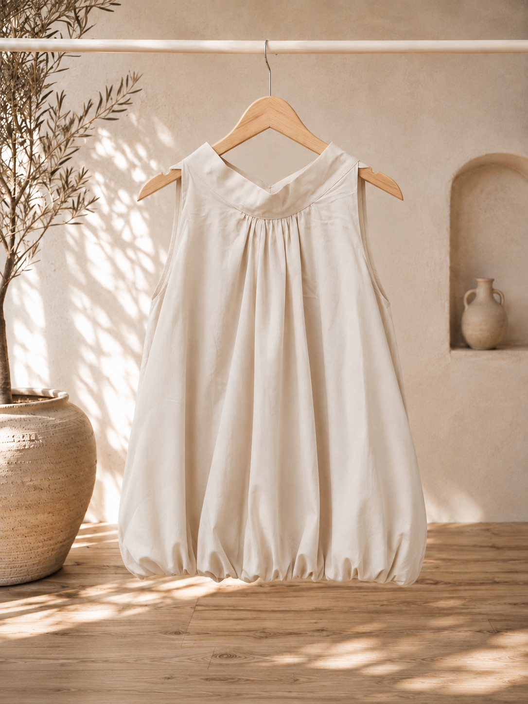 Top Bluse Mariona Uni Bindung im Nacken Made in Italy 34-40/42