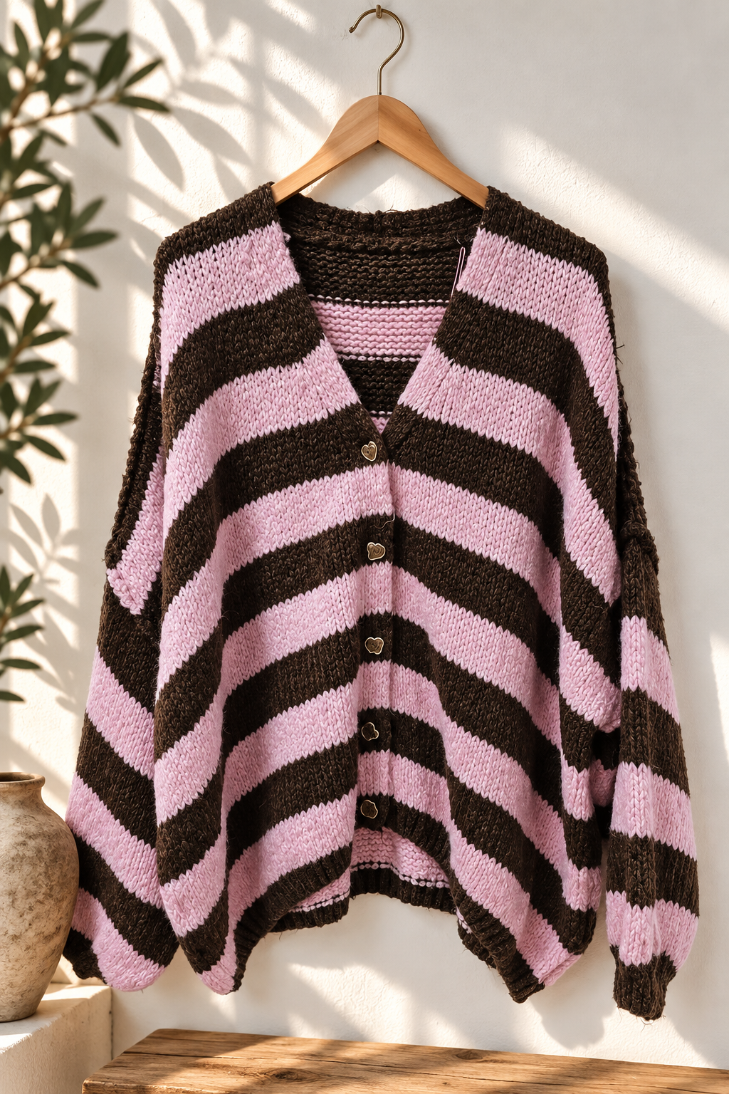 STRICKJACKE CARDIGAN BLOCKSTREIFEN Made in Italy Gr. 36 - 46 SJ0110