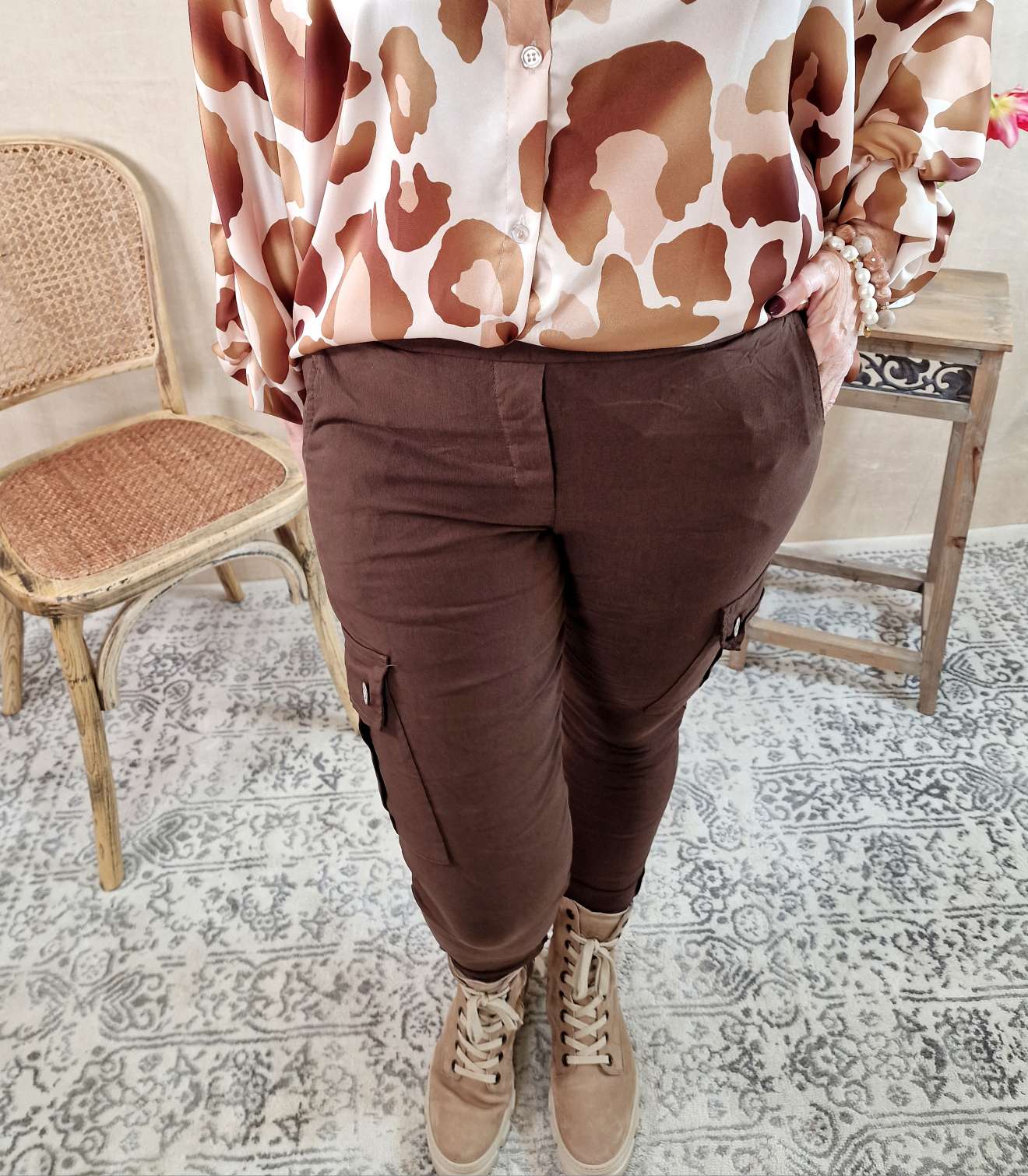 CARGO PANT RICCA BRAUN Made in Italy Cargo Hose Jogpant 34-42 Freizeithose