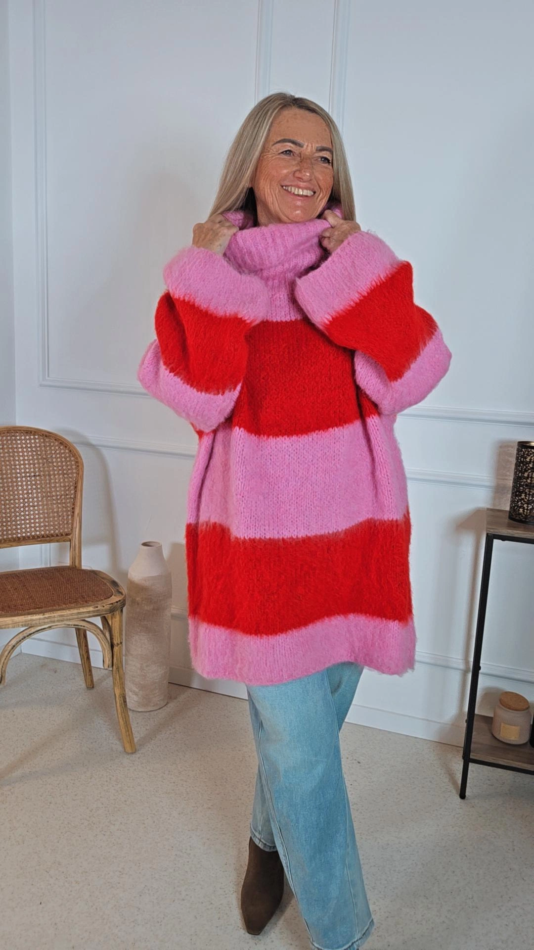 COZY STRIPES STRICKKLEID STRICKPULLOVER HELSINKI 34-44 Made in Italy