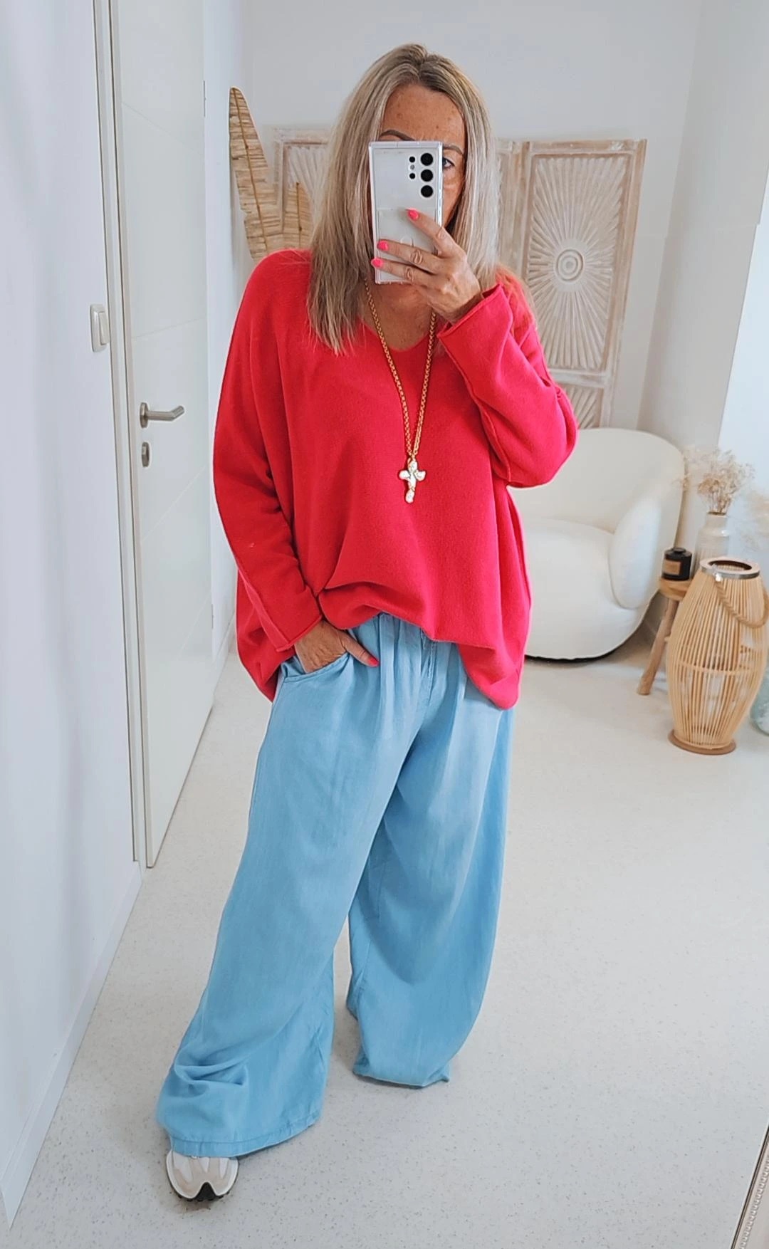 DENIM LOOK MARLENE PALAZZO HOSE PINA LYOCELL 34-42 Made in Italy  Jeans 