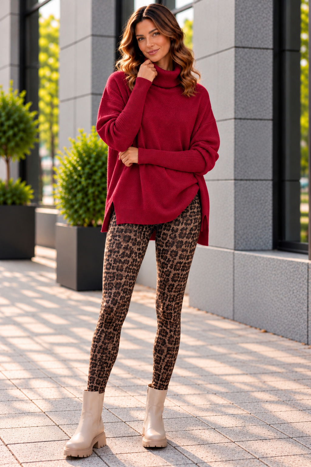 Oversize Rollkragen-Pullover Uni RP0164 I Made in Italy 34-44/46 Strick Pullover