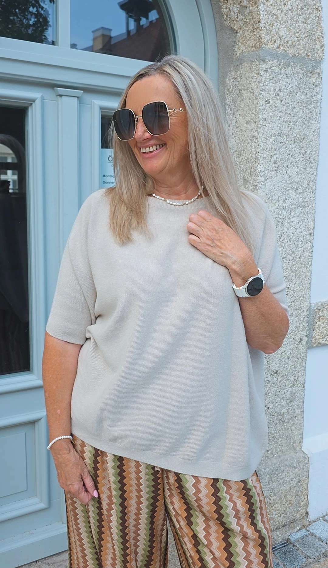 VISKOSE-STRICKSHIRT LEANDRA HALBARM 34-44 Made in Italy Kurzarm Pullover