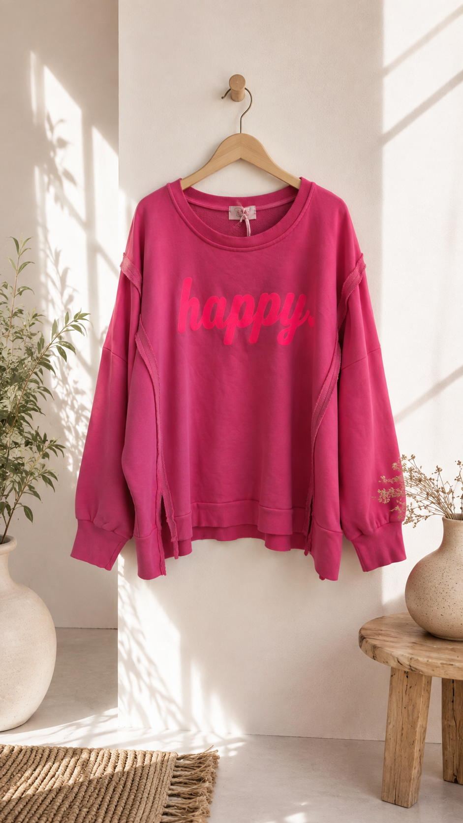 Sweatshirt Nives – Happy Vibes im lässigen Oversize-Look Made in Italy 34-48