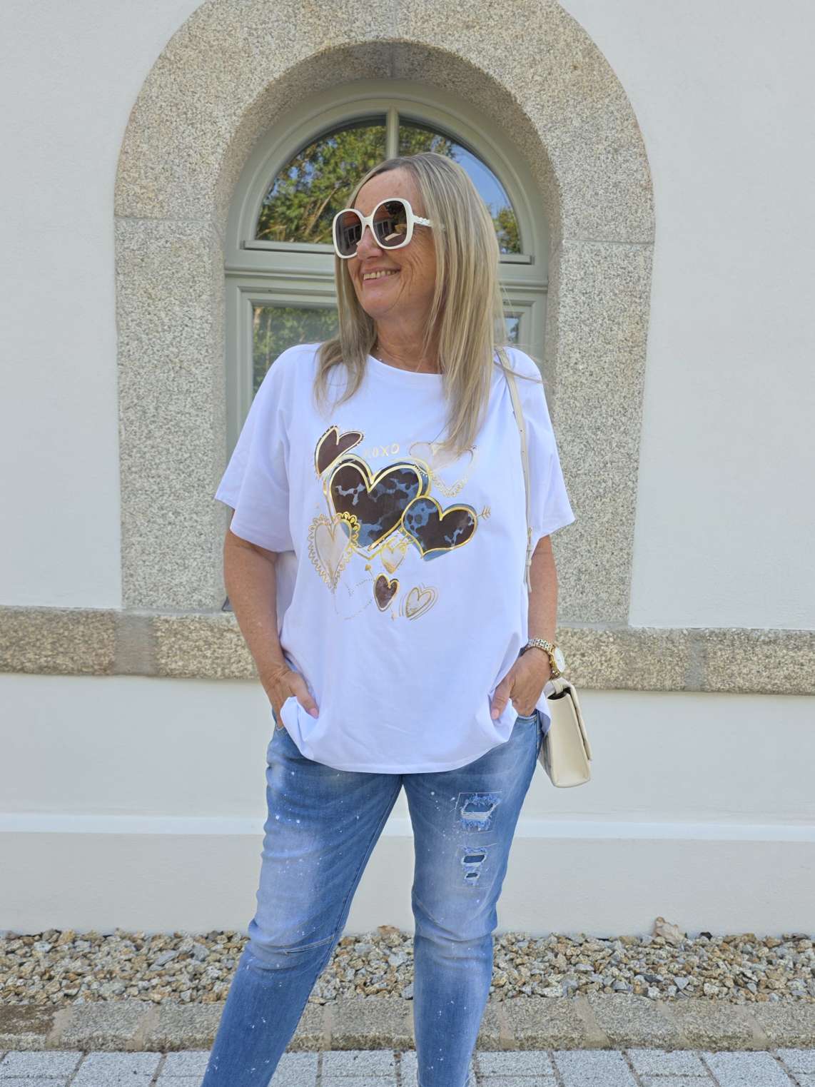 STATEMENT SHIRT ALEJANDRA XOXO Made in Italy 34-42/44 Baumwolle Printshirt