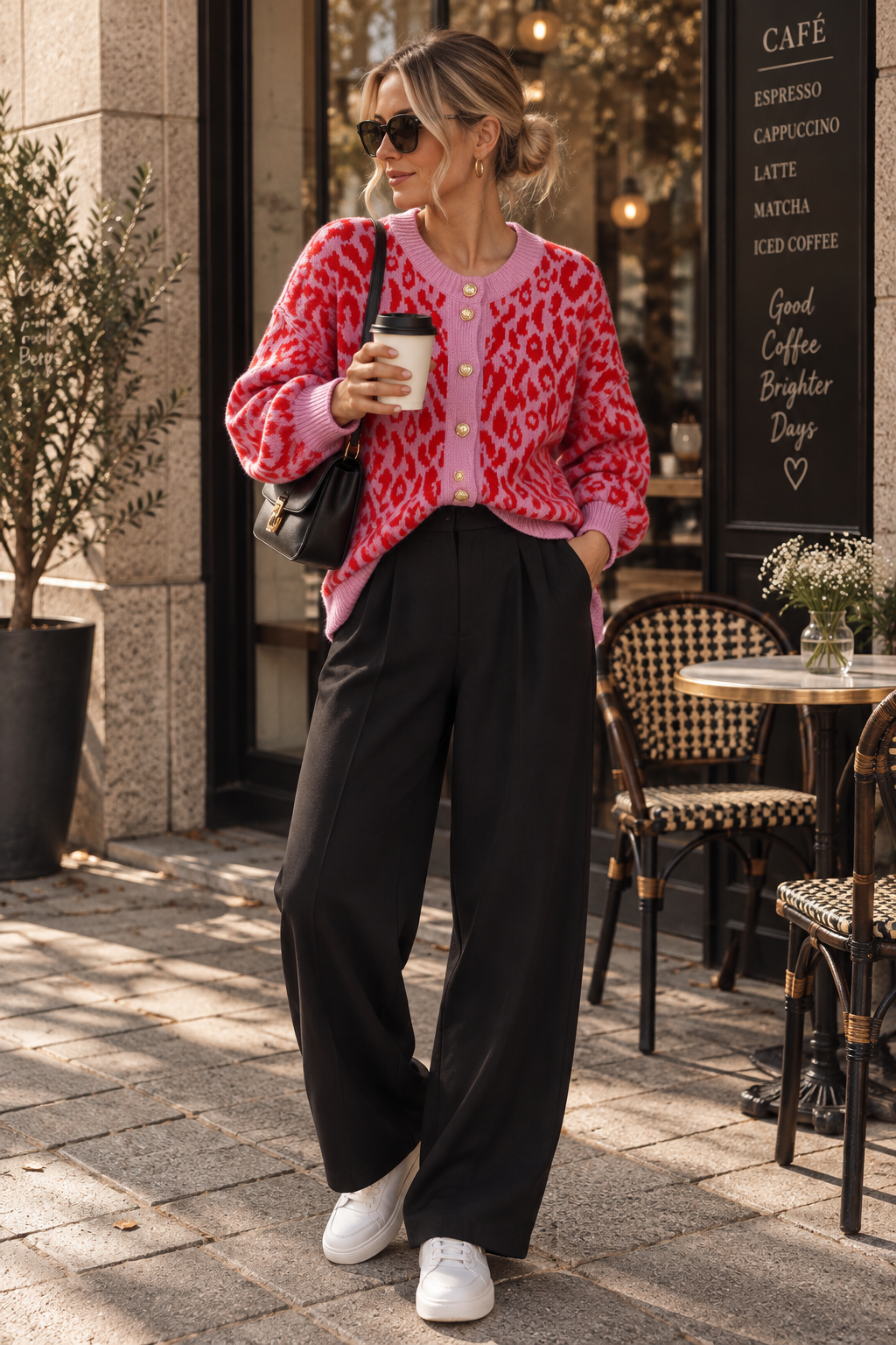 SJ0117 – Leo Strickjacke mit goldfarbenen Knöpfen I 36-46 I Made in Italy