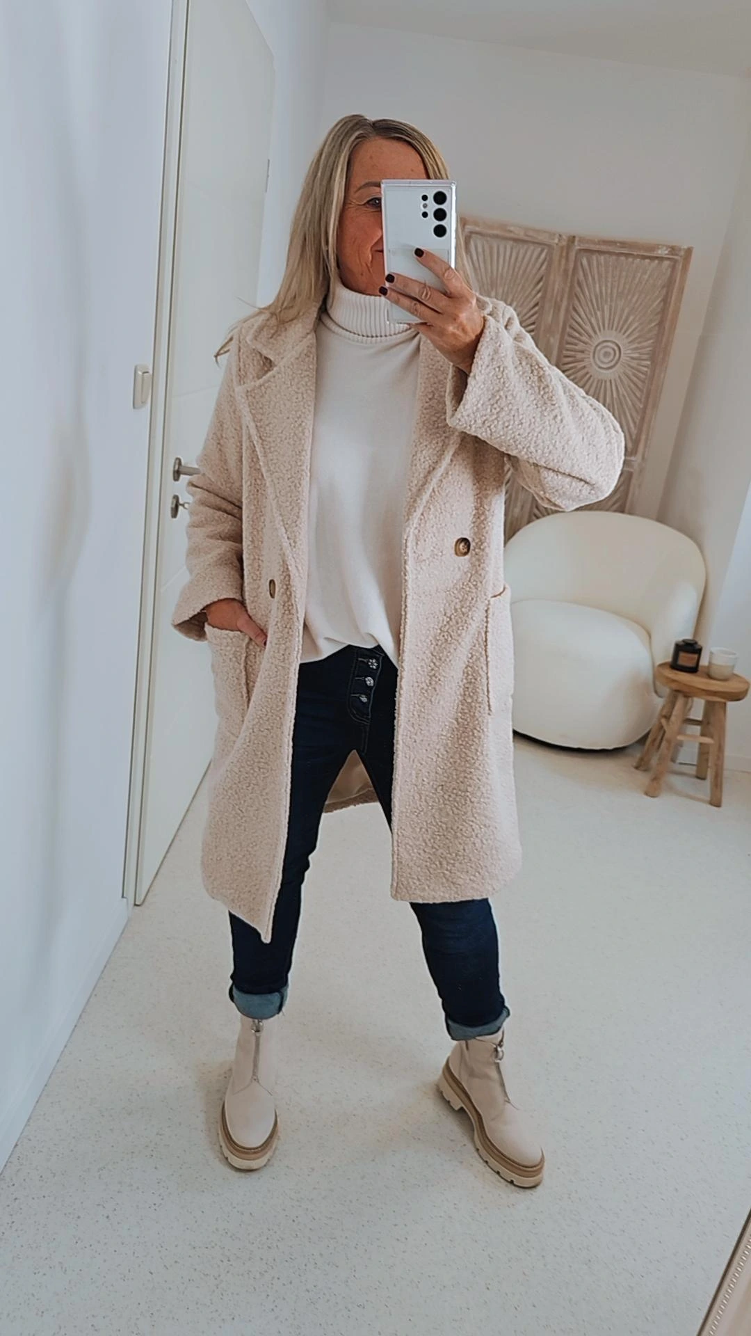 TREND COAT HENRY Made in Italy 34-40 Mantel Jacke Boucle Optik TREND COAT HENRY Made in Italy 34-40 Mantel Jacke Boucle Optik