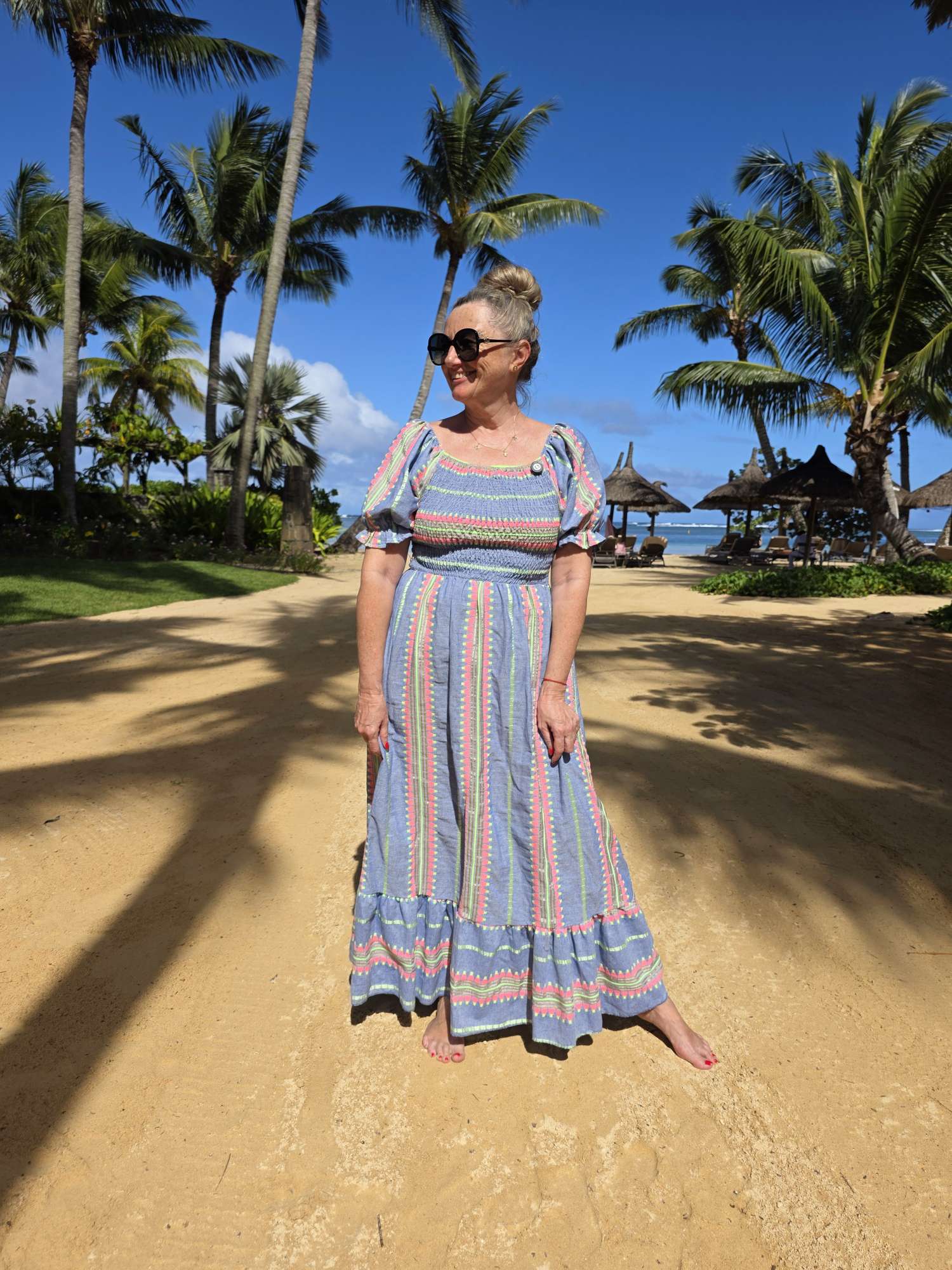 SOMMERKLEID NAIMA BOHO STYLE MADE IN ITALY 34 - 38 Trägerlos Raffung