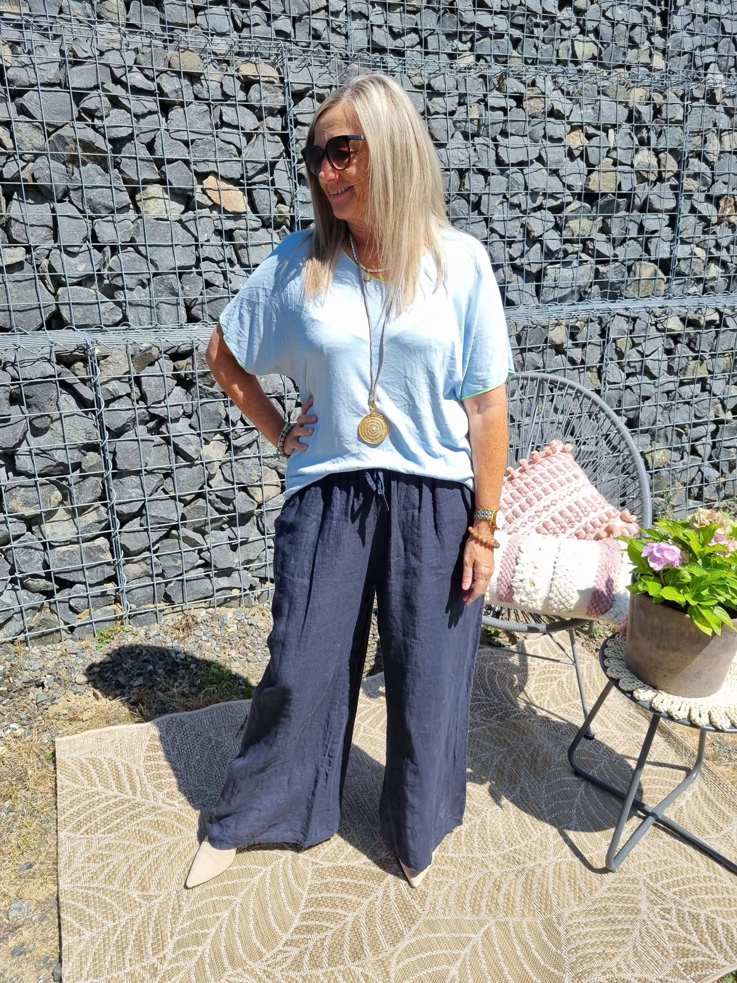 BASIC SHIRT RESI HELLBLAU leichter Pullover 34-42 Made in Italy Layer Shirt Feinstrick BASIC SHIRT RESI HELLBLAU leichter Pullover 34-42 Made in Italy Layer Shirt Feinstrick