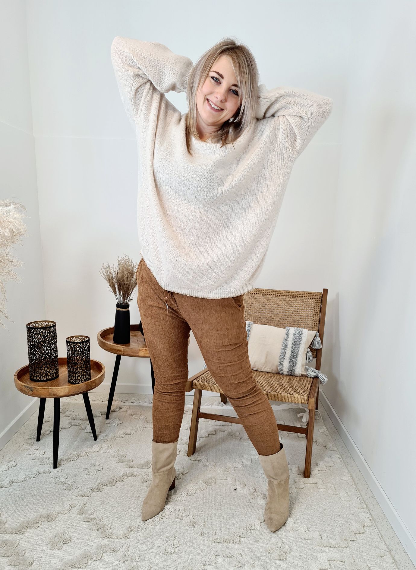 LIGHT KNIT SWEATER RENO CREME Strickpullover Pullover Langarm Longsleeve 34-42 Oversize Made in Italy LIGHT KNIT SWEATER RENO CREME Strickpullover Pullover Langarm Longsleeve 34-42 Oversize Made in Italy