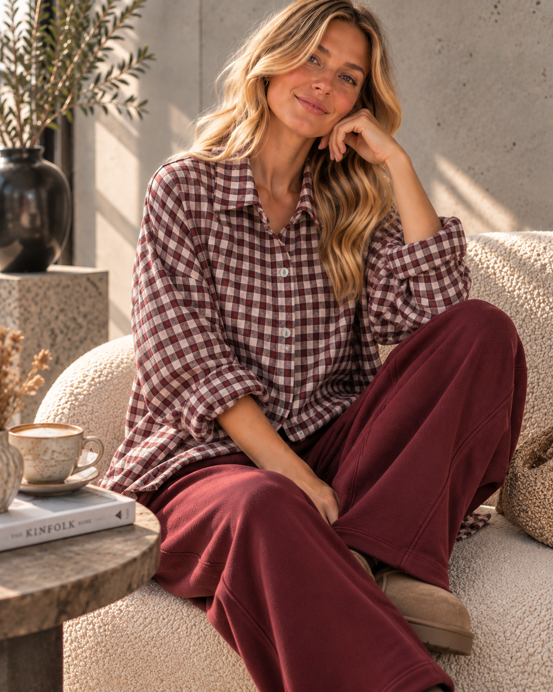Oversize-Karo-Bluse BL0105 – Made in Italy Gr. 34-44 Karo kariert