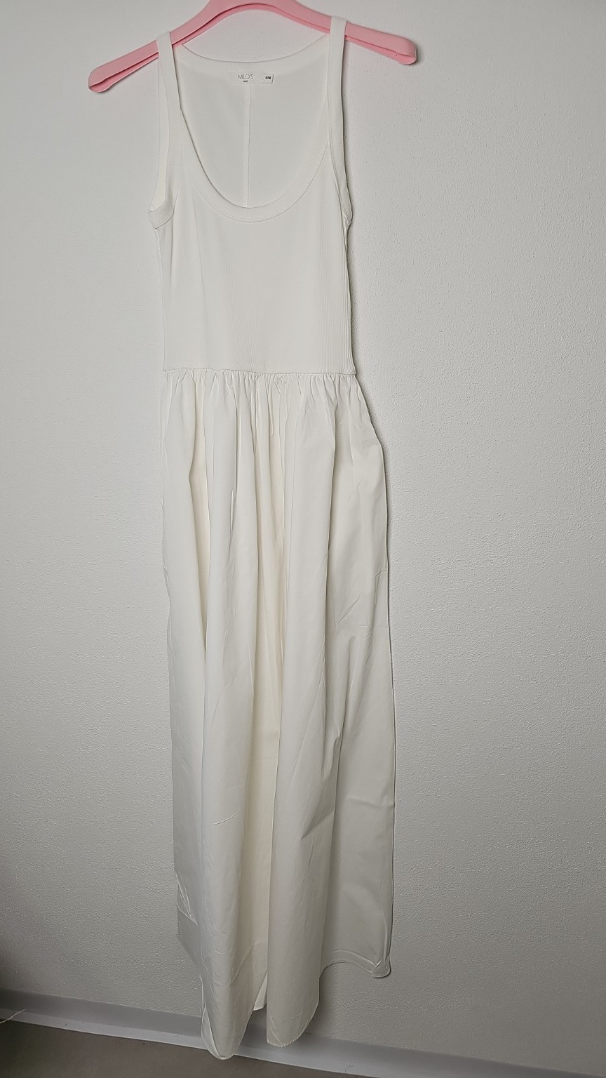 Exklusives Baumwollkleid Mirella Uni weiß