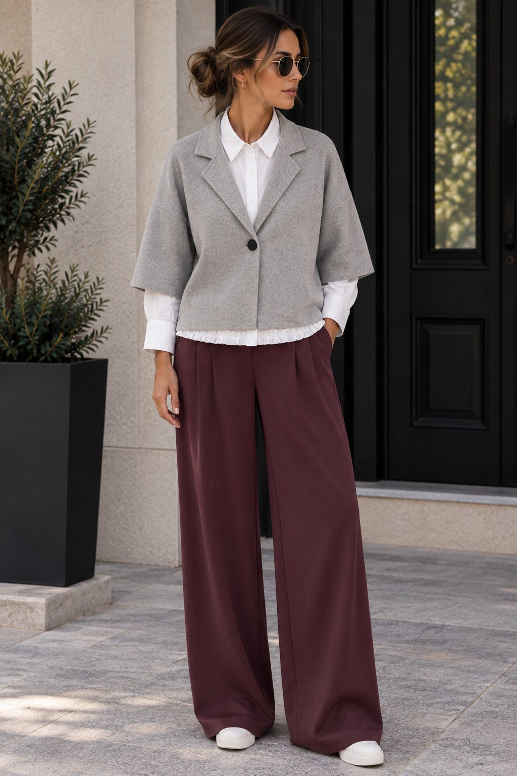 Kurzarm Strickblazer Uni I S0055 I 34-44
