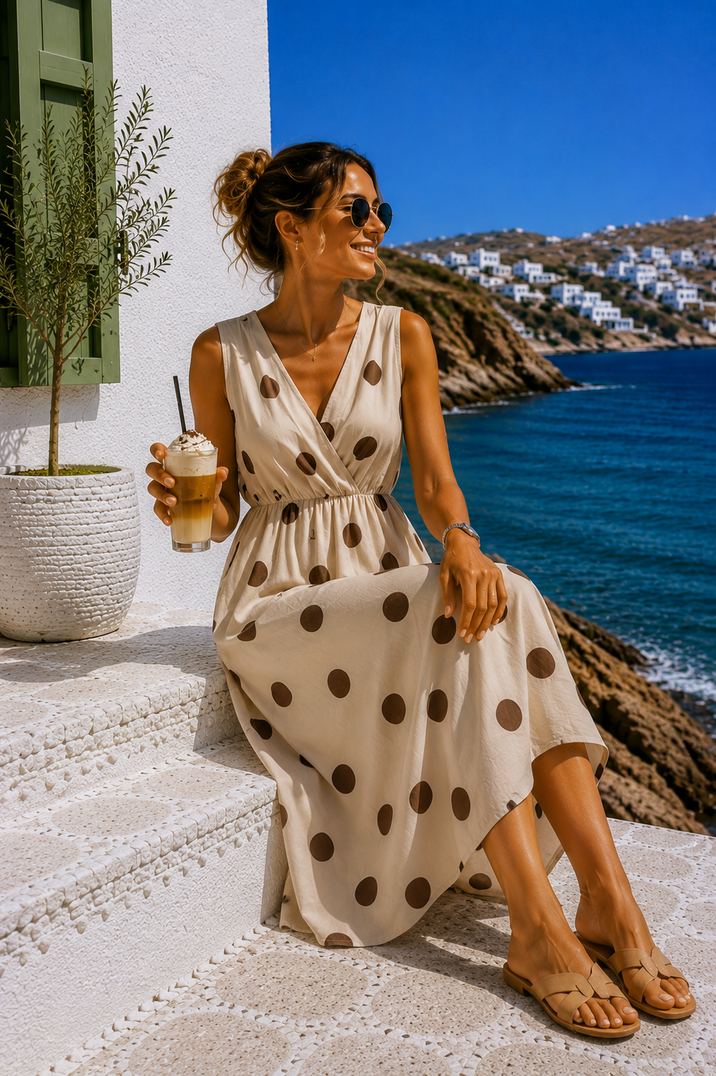 Maxi-Kleid Belladonna Polka Dots Made in Italy 34-42