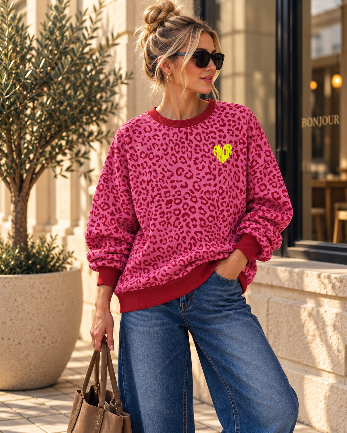 Sweatshirt Leo Amor I NO. SW0017 I lässiger Oversize-Look I Made in Italy 34-42/44