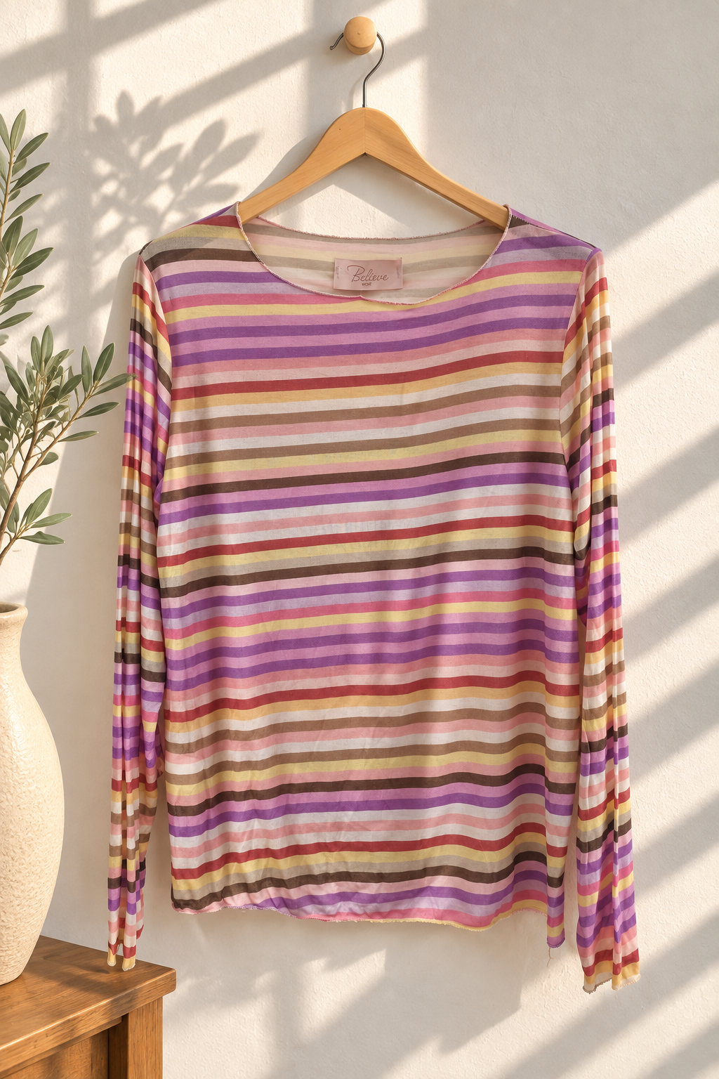 Cashmere-Shirt im Streifenlook – Made in Italy CS0087 bis ca. Gr. 42
