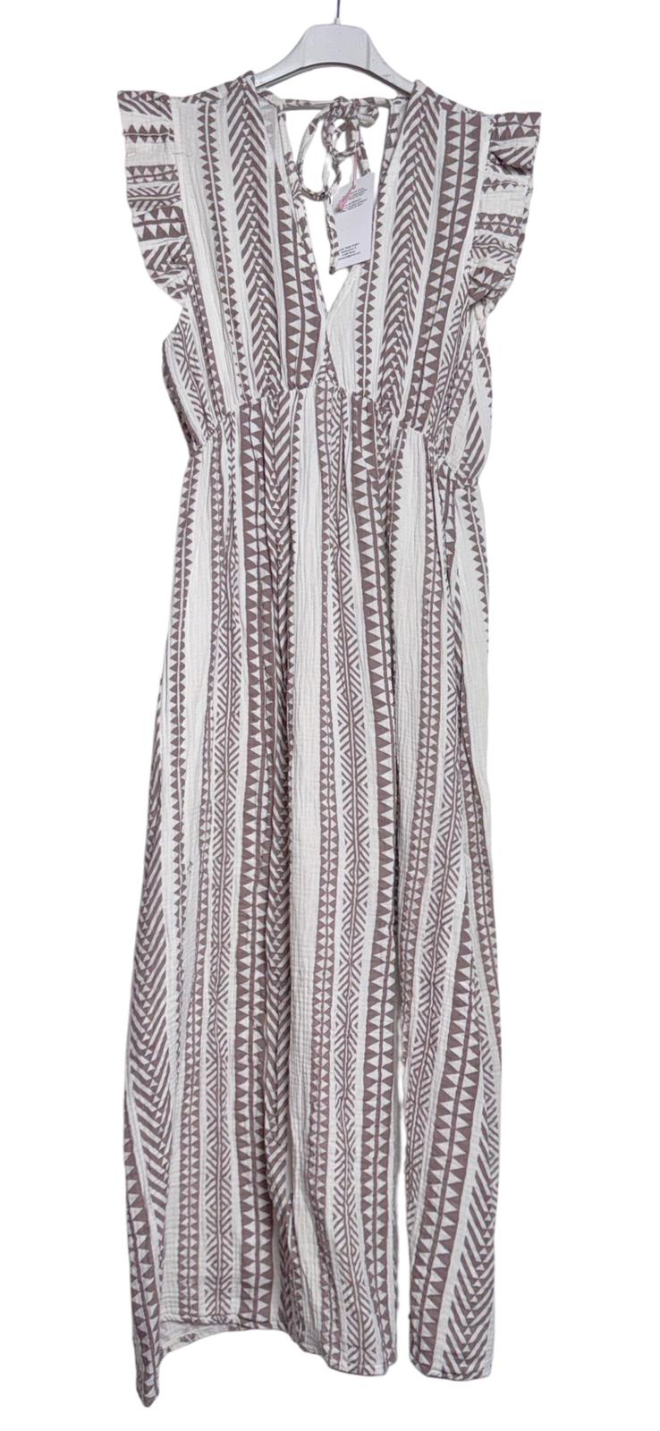 MUSSELIN AZTEK  KLEID ZOE 34 - 42 Made in Italy ärmellos Rüsche