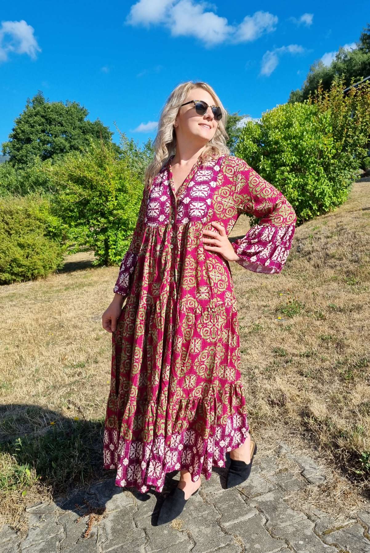 MAXI TUNIKA DRESS ISABELL BURGUNDER 34-40/42 Made in Italy langes Kleid Hängerchen Tunikakleid MAXI TUNIKA DRESS ISABELL BURGUNDER 34-40/42 Made in Italy langes Kleid Hängerchen Tunikakleid
