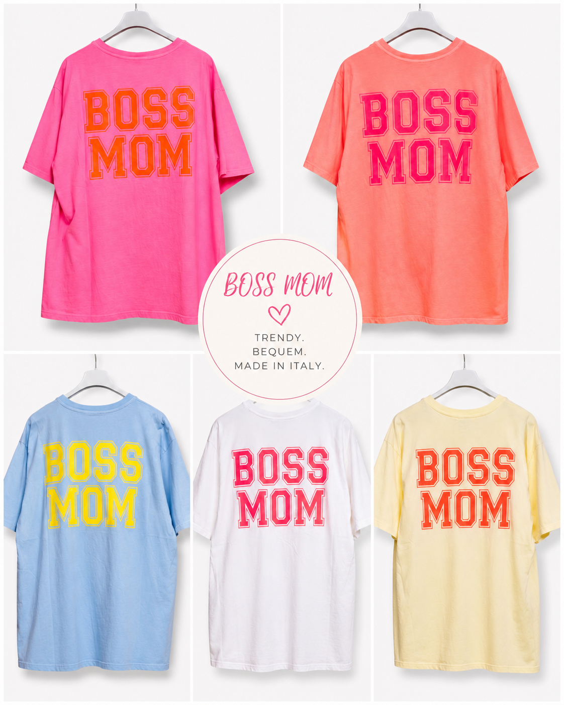 Trendiges „BOSS MOM“ Baumwoll-Shirt – Made in Italy